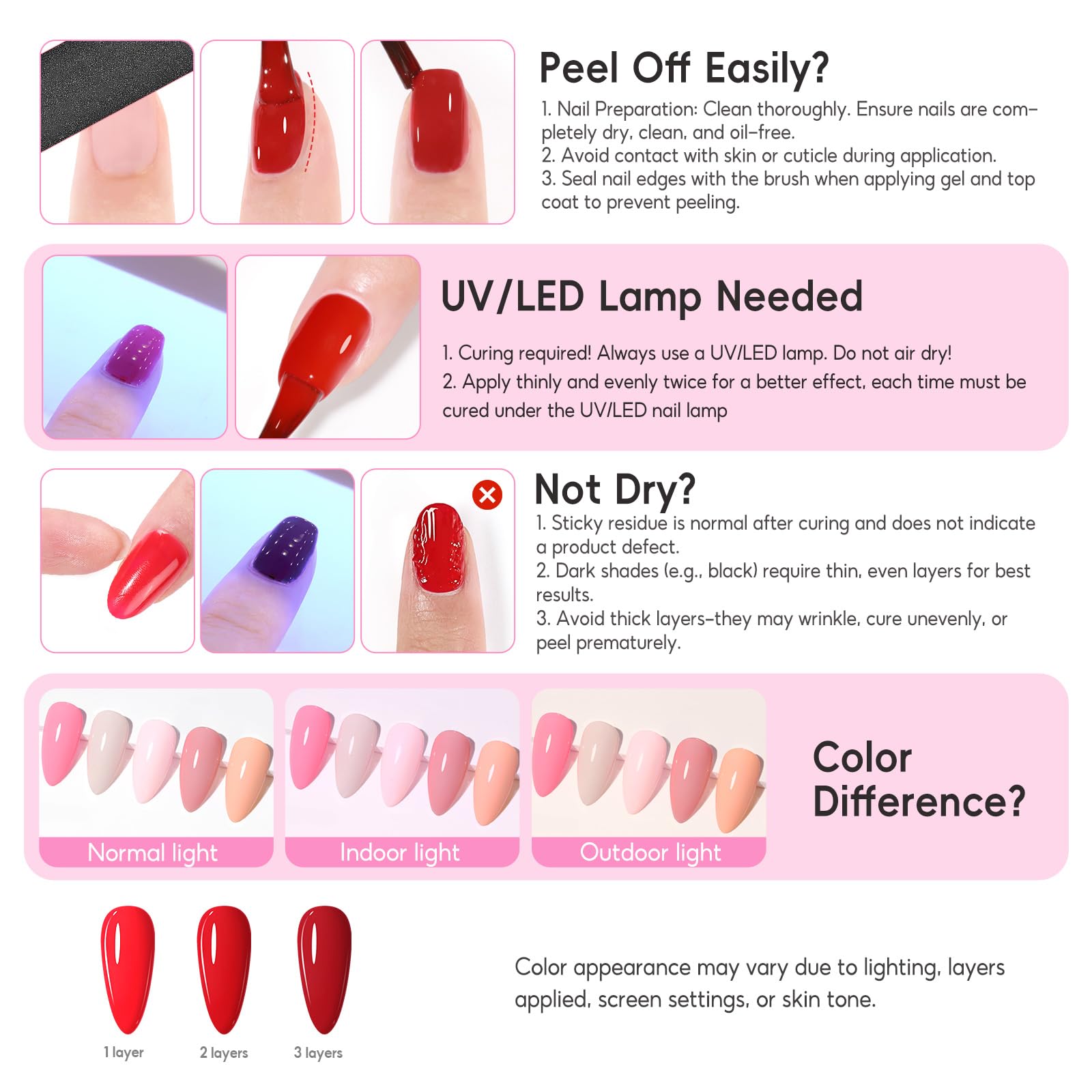COSCELIA 40pc Gel Nail Polish Set – 35 Colors + Base & Top Coats for At-Home Manicures