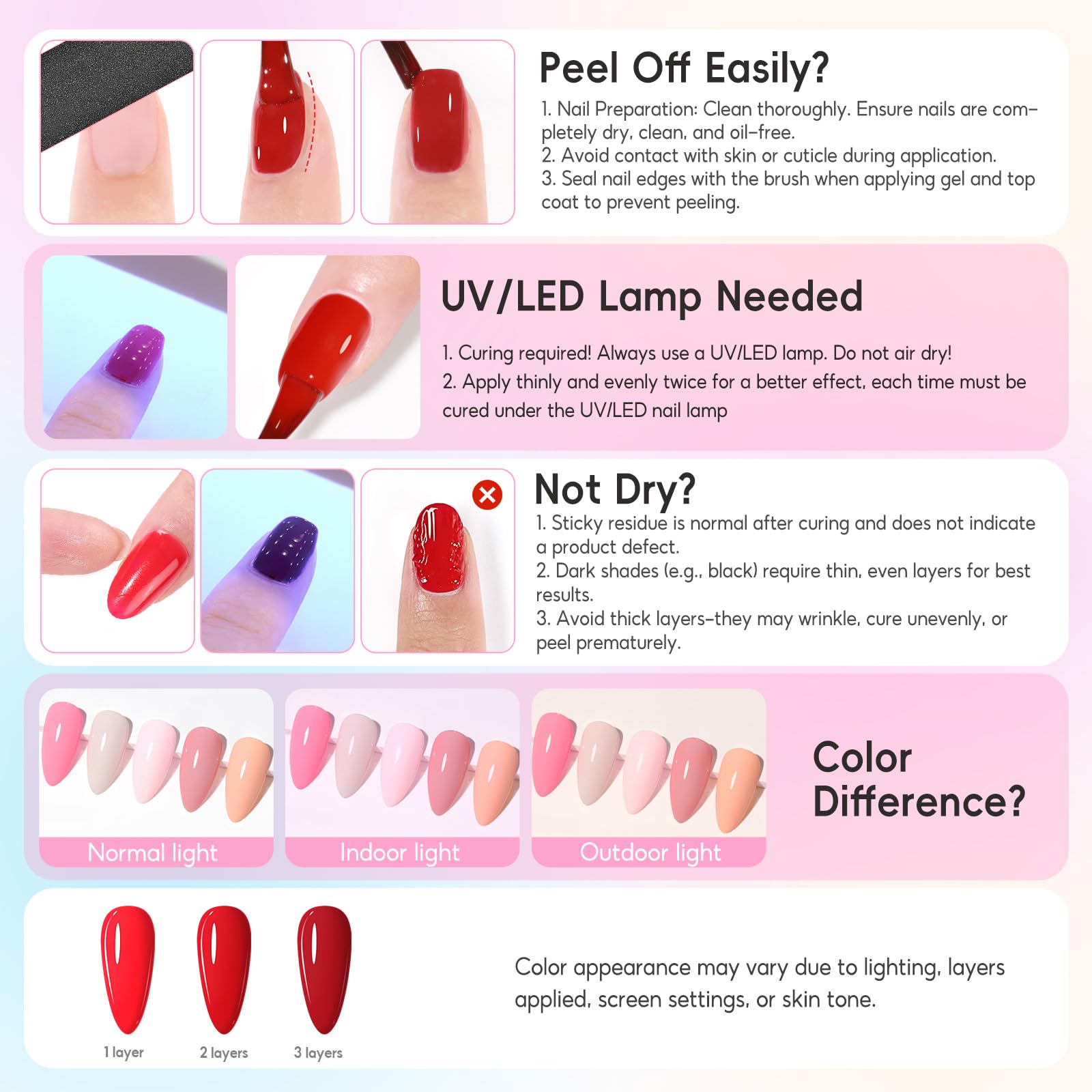 COSCELIA 40PCS Gel Nail Polish Set – 36 Winter Colors with Matte & Glossy Finishes, Base & Top Coat