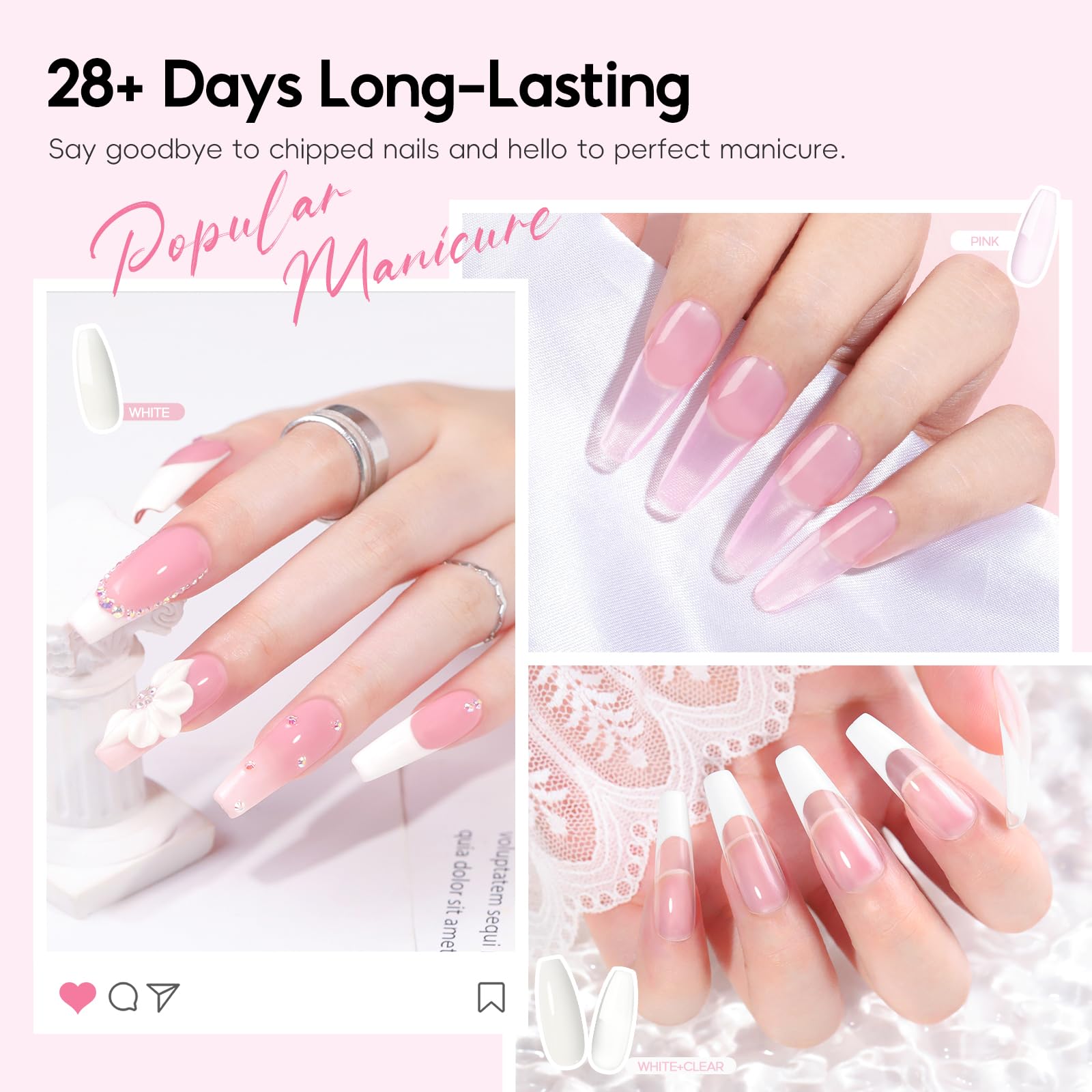 COSCELIA 58PCS Acrylic Nail Kit for Beginners | Complete Home Salon Set with UV Lamp, Drill & 24 Glitter Powders