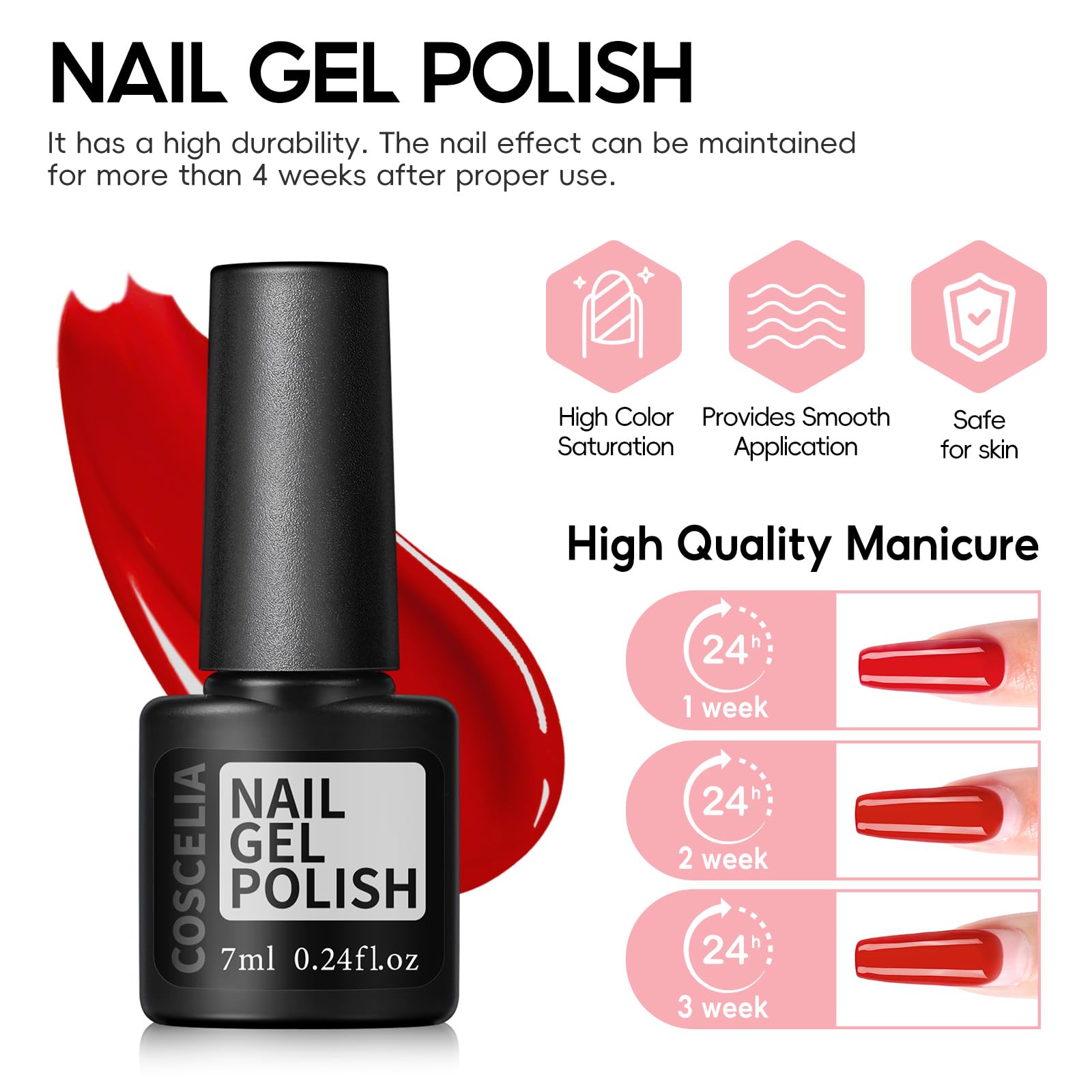 COSCELIA 52pcs Gel Nail Polish Kit with UV Light – 35 Colors Spring Cream Collection + 5 Top/Base Coats