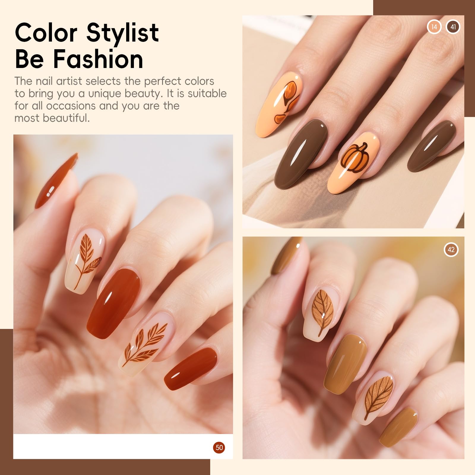 COSCELIA 25 PCS Nude Brown Gel Nail Polish Set – 20 Colors + 5 Top & Base Coats, DIY Manicure Starter Kit