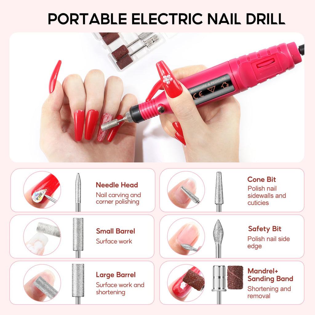COSCELIA 58PCS Acrylic Nail Kit for Beginners | Complete Home Salon Set with UV Lamp, Drill & 24 Glitter Powders
