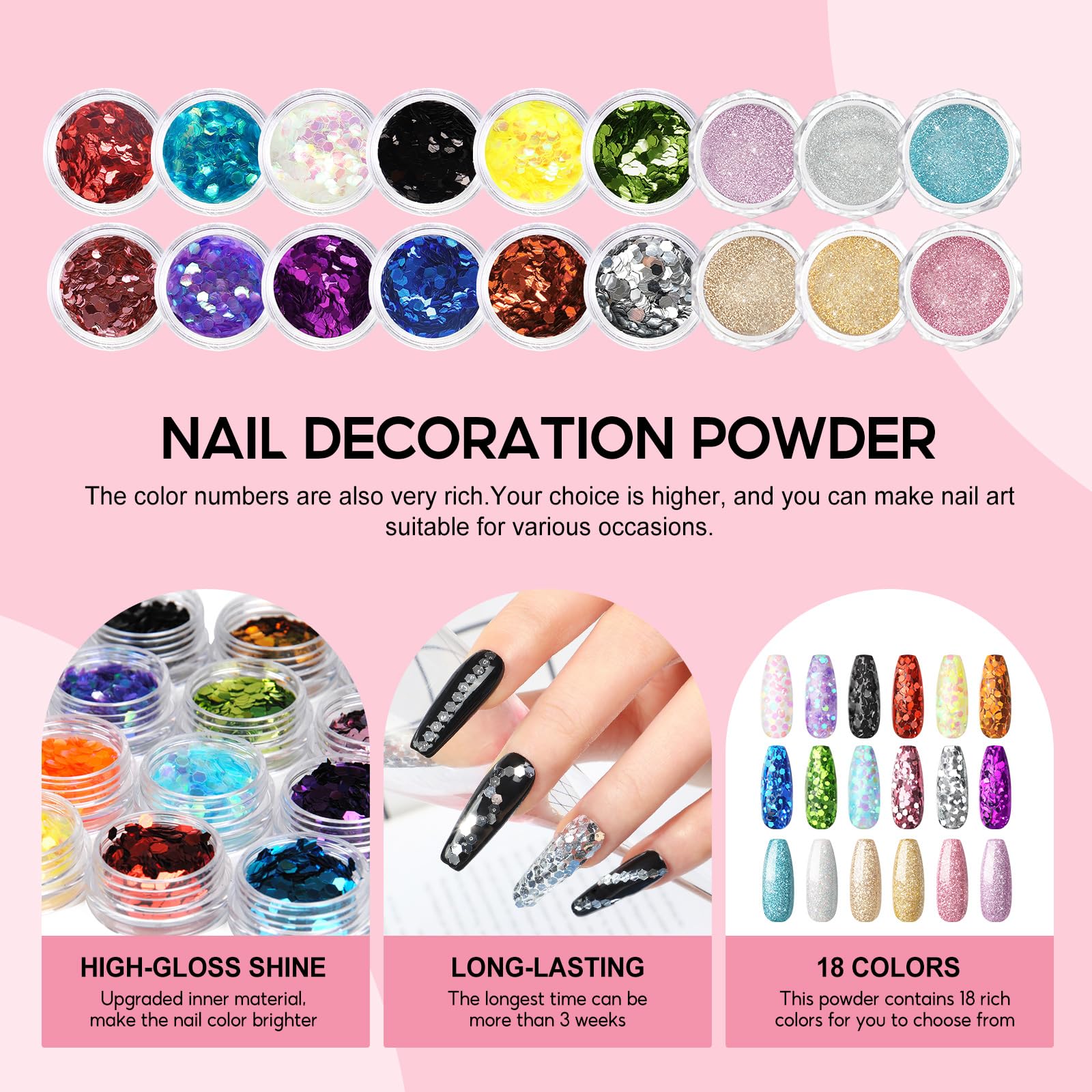 COSCELIA Acrylic Nail Kit for Beginners | All-in-One 3 Powders & 6 Gel Polishes
