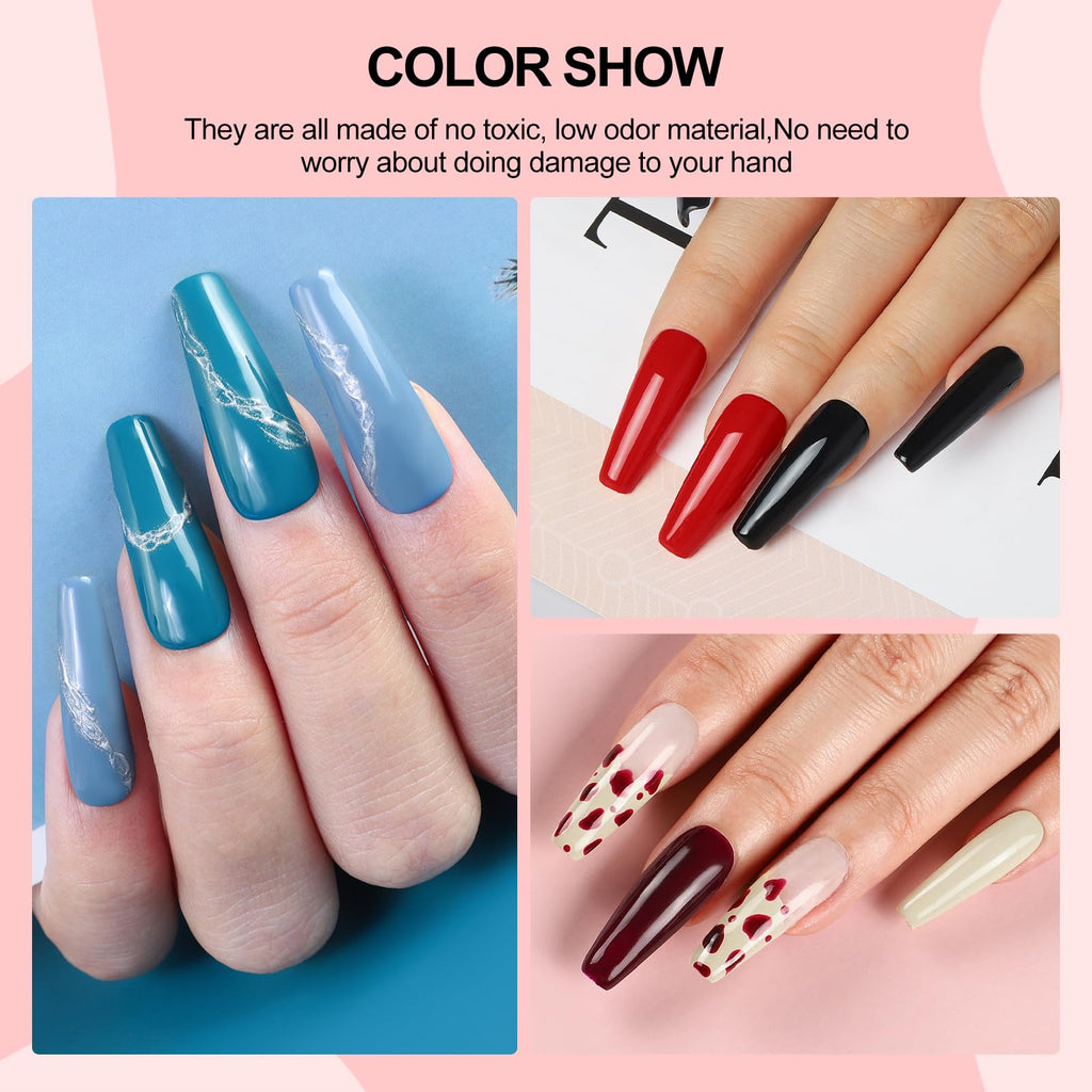 COSCELIA 53-Piece Gel Nail Polish Kit with UV Light & Drill – 35 Colors, Top & Base Coats