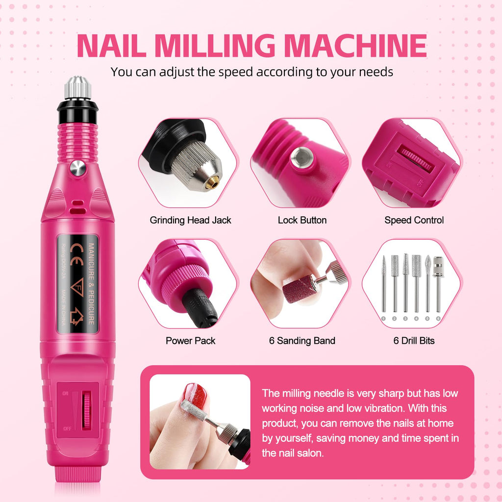 COSCELIA Acrylic Nail Kit for Beginners – Drill & UV Light Included