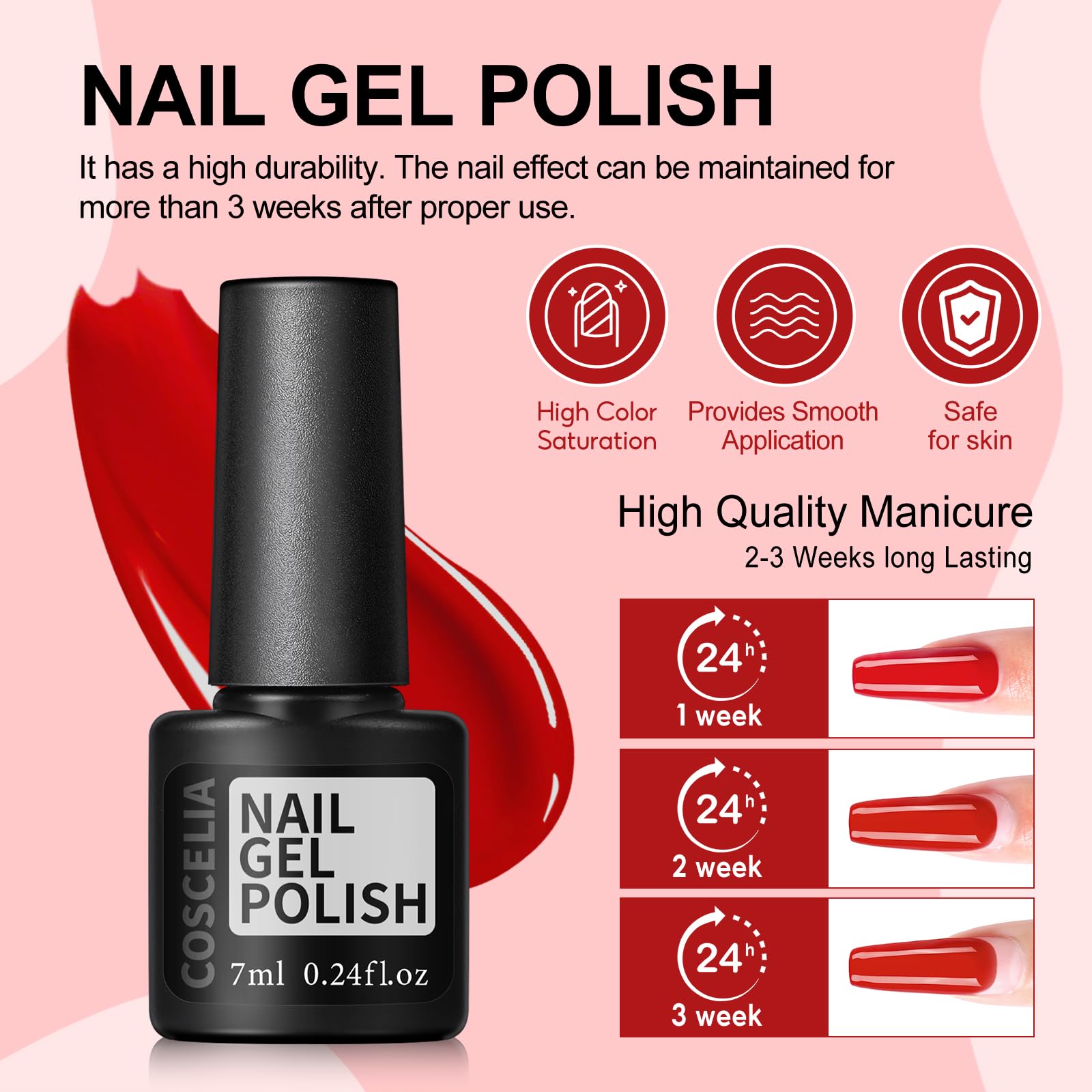 COSCELIA 57pcs Gel Nail Polish Kit with UV Light — 40 Colors, Soak-Off Top & Base Coats, Starter Set