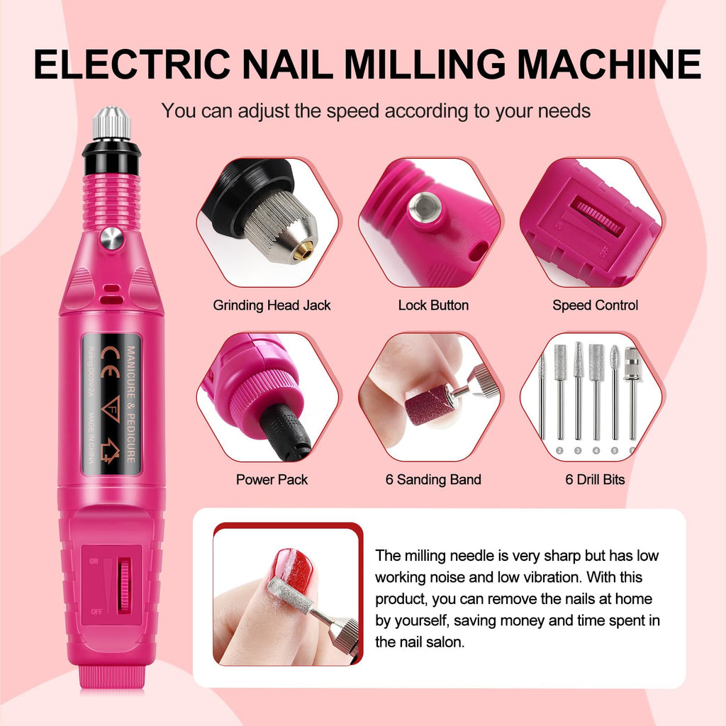 COSCELIA 53-Piece Gel Nail Polish Kit with UV Light & Drill – 35 Colors, Top & Base Coats