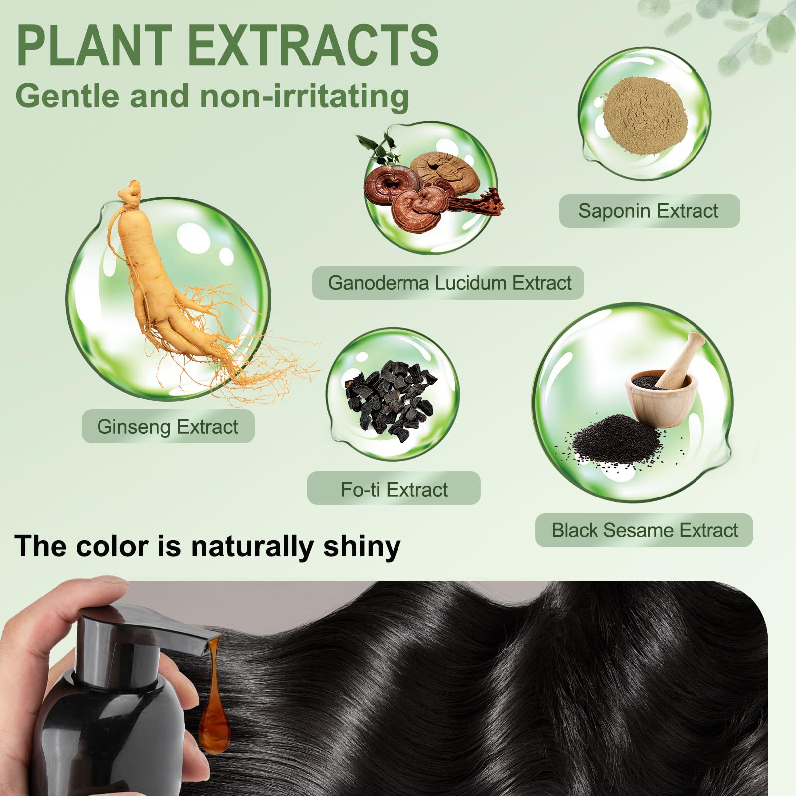 COSKOA Black Hair Dye Shampoo 3 in 1 – 100% Gray Coverage, Easy At-Home Color, 17.6 Fl Oz