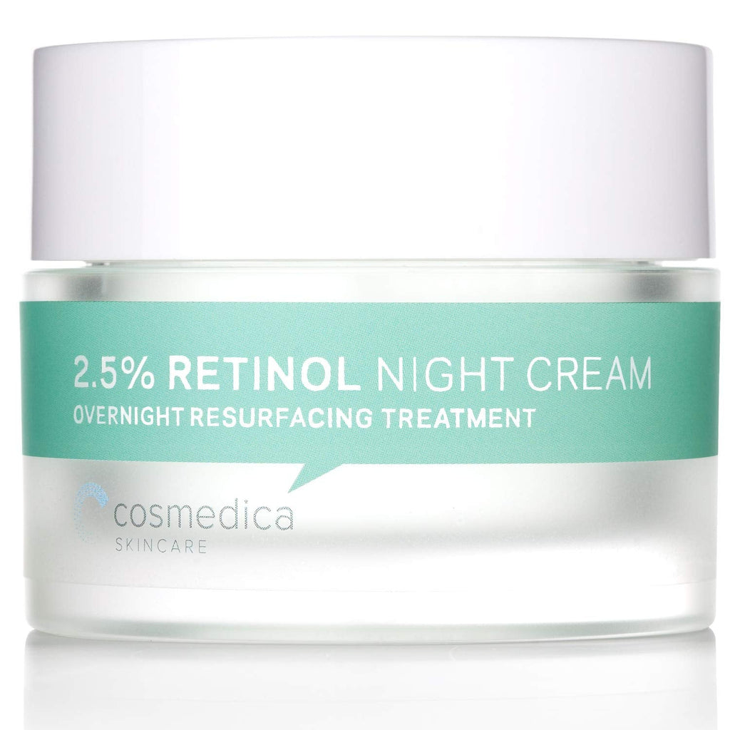 Cosmedica Skincare Retinol Night Cream – Vitamin A & Hyaluronic Acid, Daily Moisturizer (1.7oz)