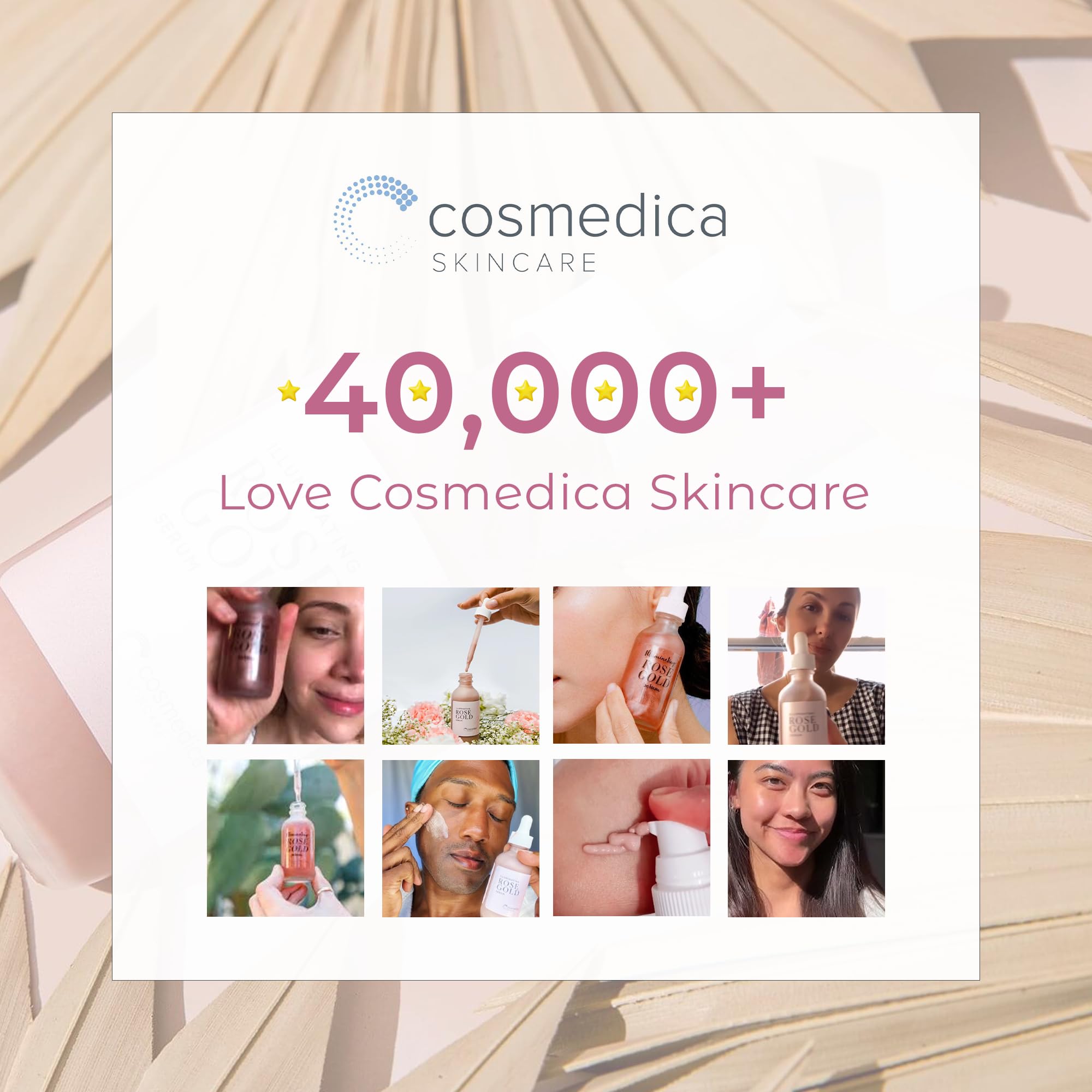 Cosmedica Skincare Illuminating Rose Gold Serum Elixir – Hydration, Glow & Dewy Primer (2 oz)