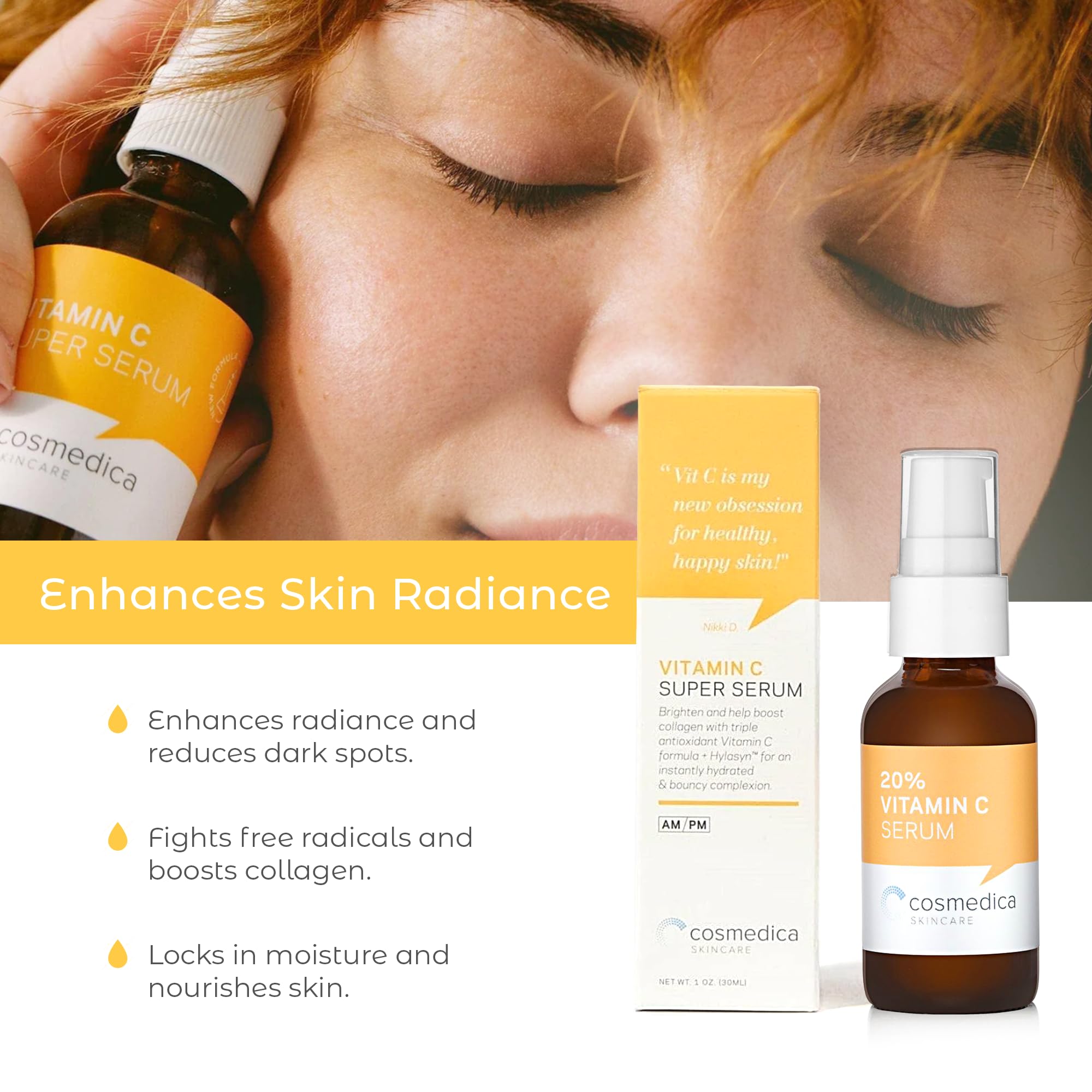Cosmedica Skincare Set – Vitamin C Super Serum & Pure Hyaluronic Acid Serum