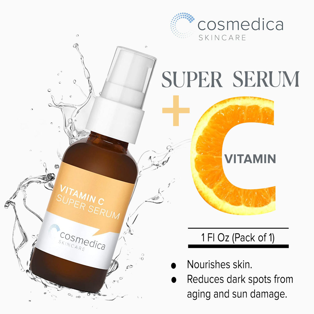 Cosmedica Skincare Vitamin C Super Serum – Vegan, Paraben-Free, Hyaluronic Acid