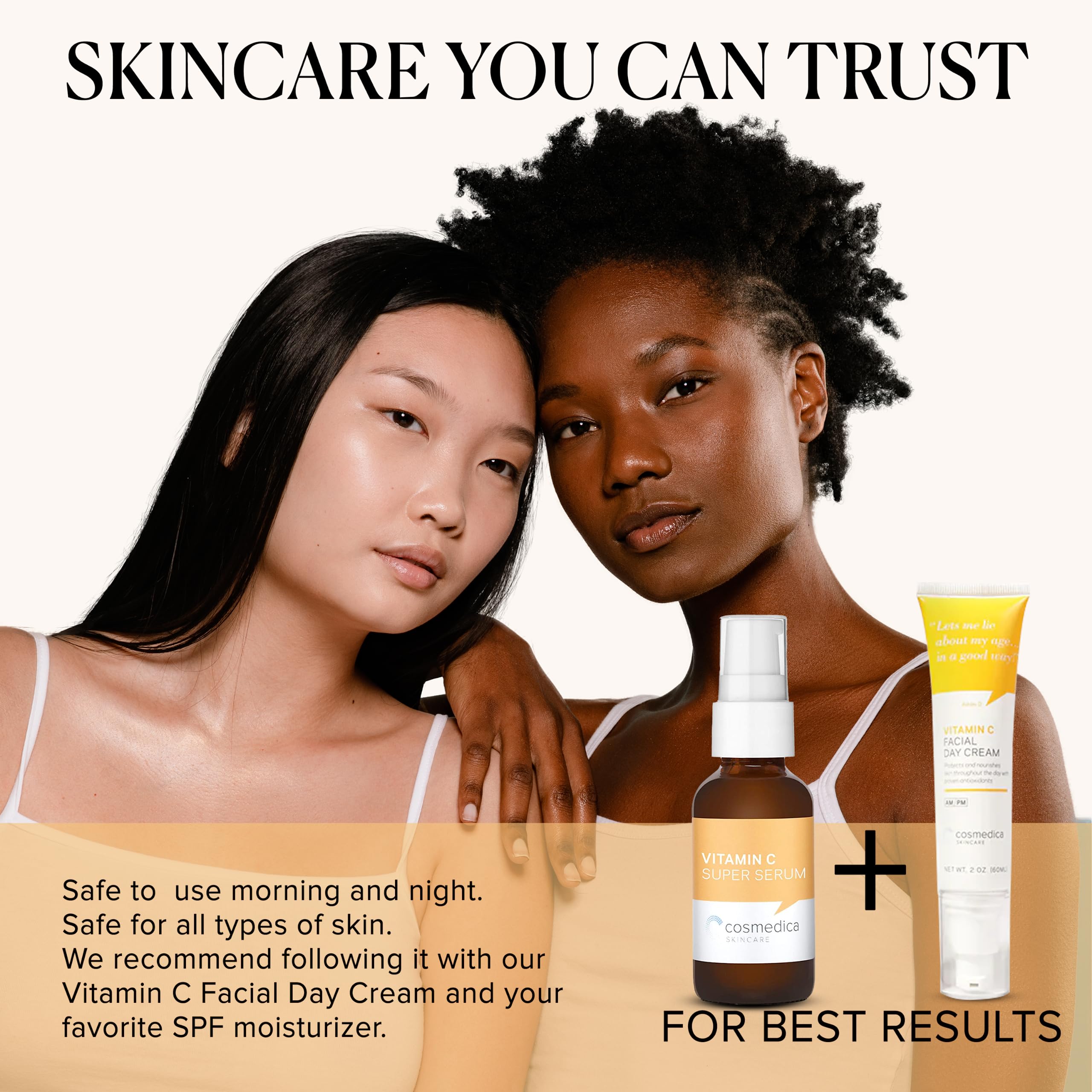 Cosmedica Skincare Vitamin C Super Serum – Vegan, Paraben-Free, Hyaluronic Acid