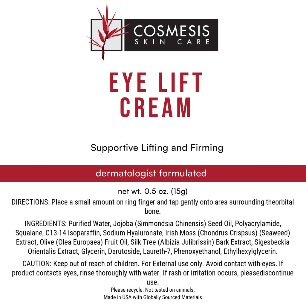 Cosmesis Eye Lift Cream – Lifts & Firms, Supports Collagen & Elastin, 0.5 fl oz