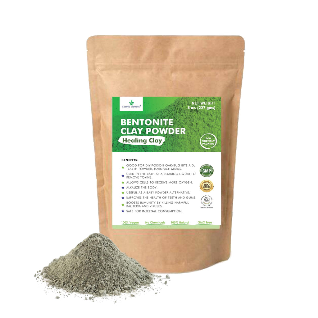Cosmic Element Calcium Bentonite Clay Powder – Food Grade, Vegan, 8 oz