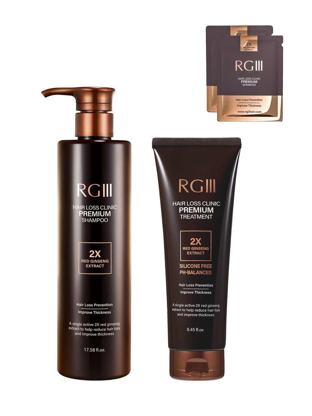 COSMOCOS RG3 Premium Shampoo & Treatment Set — 2x Red Ginseng Hair Loss Prevention