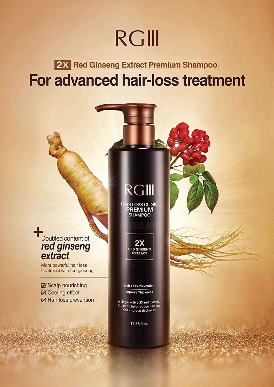 COSMOCOS RG3 Premium Shampoo & Treatment Set — 2x Red Ginseng Hair Loss Prevention