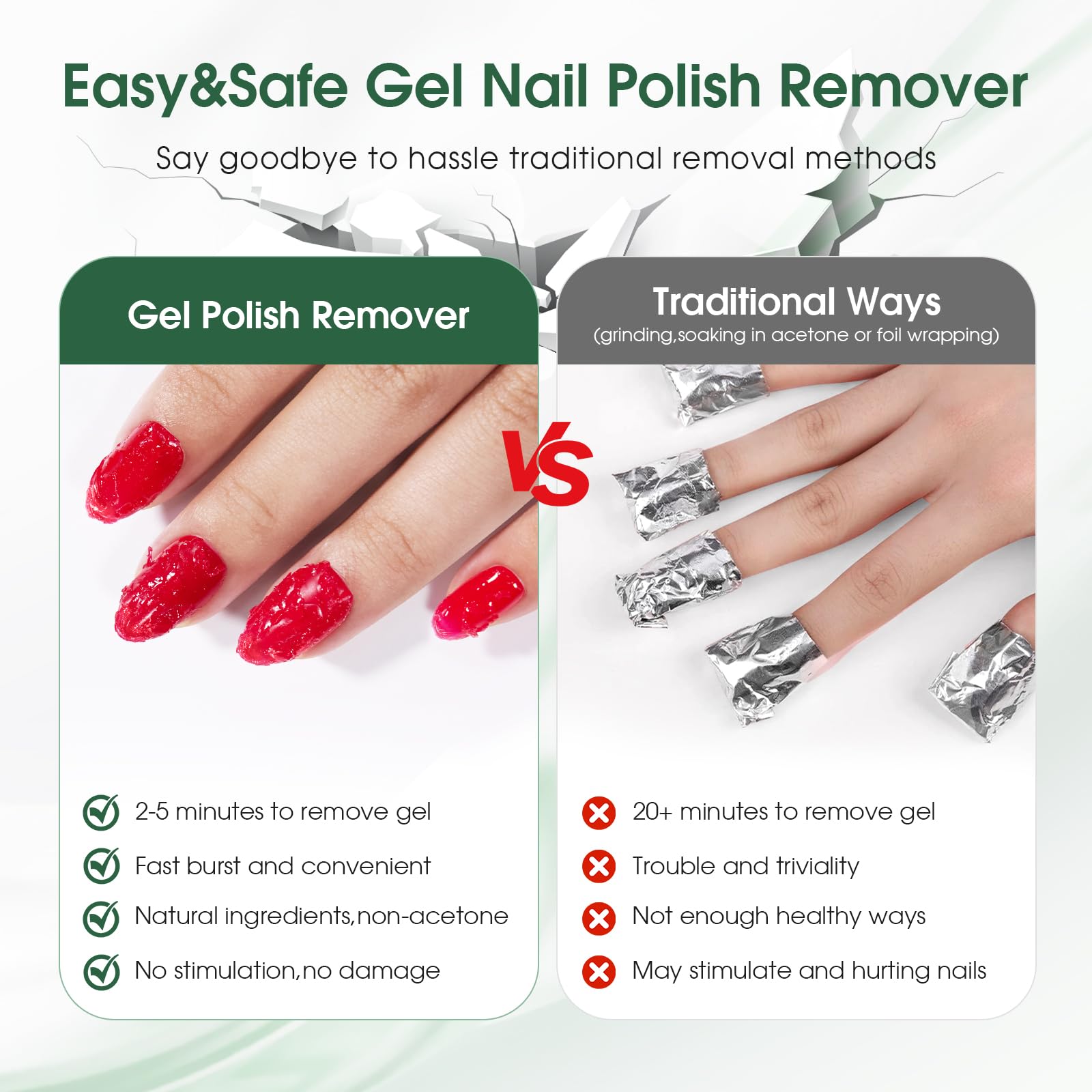 COSMOO Gel Nail Polish Remover 2 PCS – Fast Gel Removal at Home