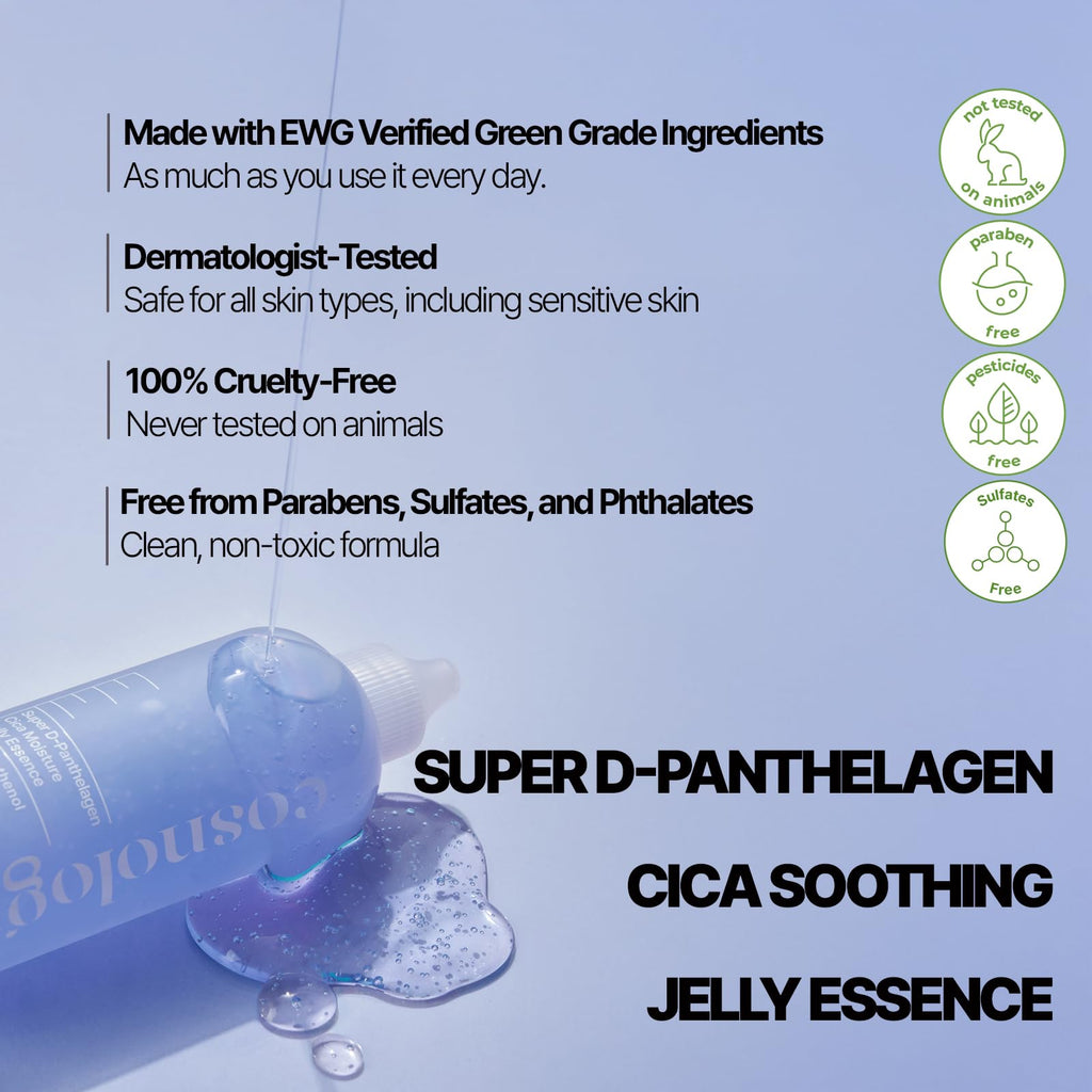 COSNOLOGY+ 150ml Hydrating & Soothing Essence with Hyaluronic Acid, Marine Collagen & Dexpanthenol | K-Beauty Skincare