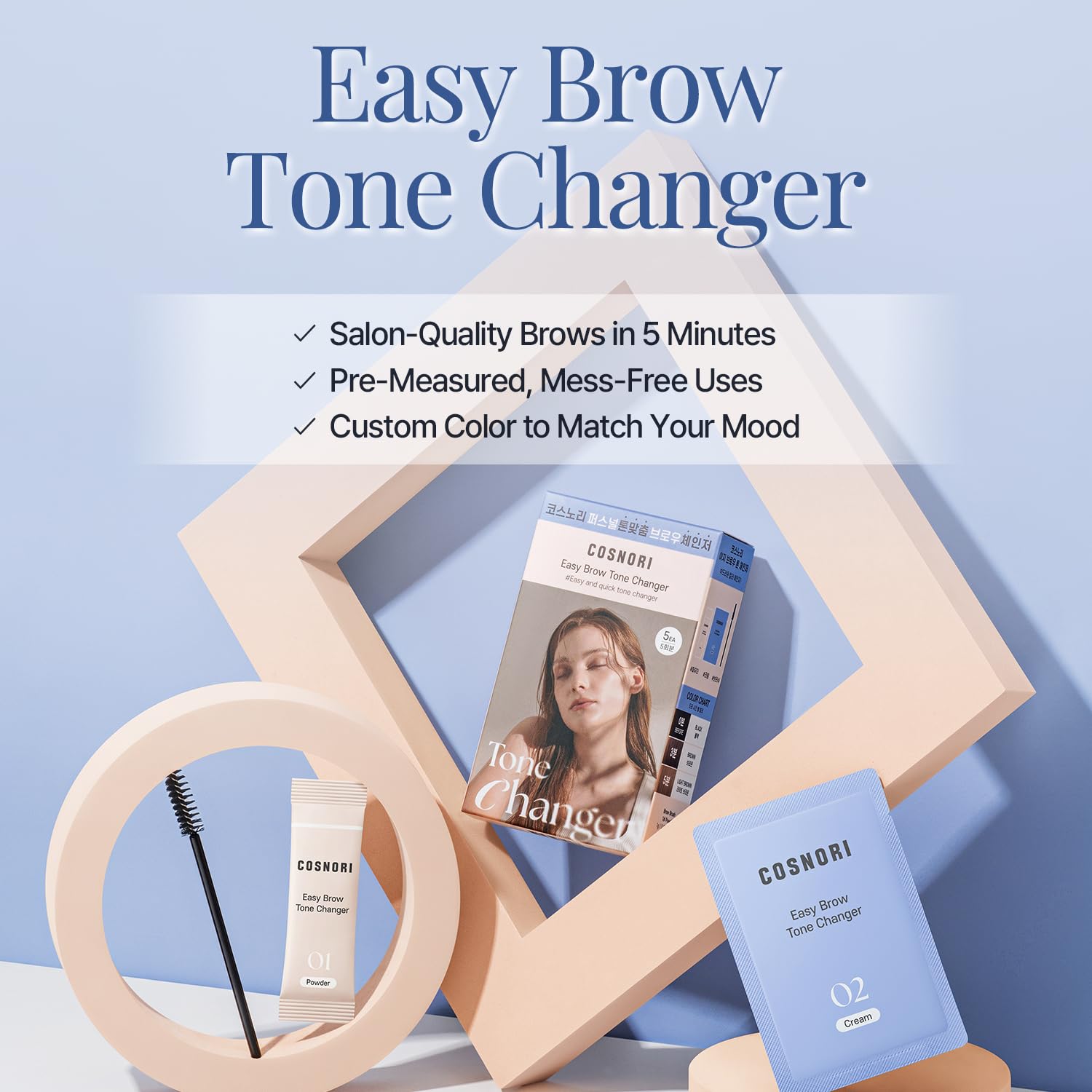 COSNORI Easy Brow Tone Changer – Gentle At-Home Brow Lightening in 2–3 Minutes