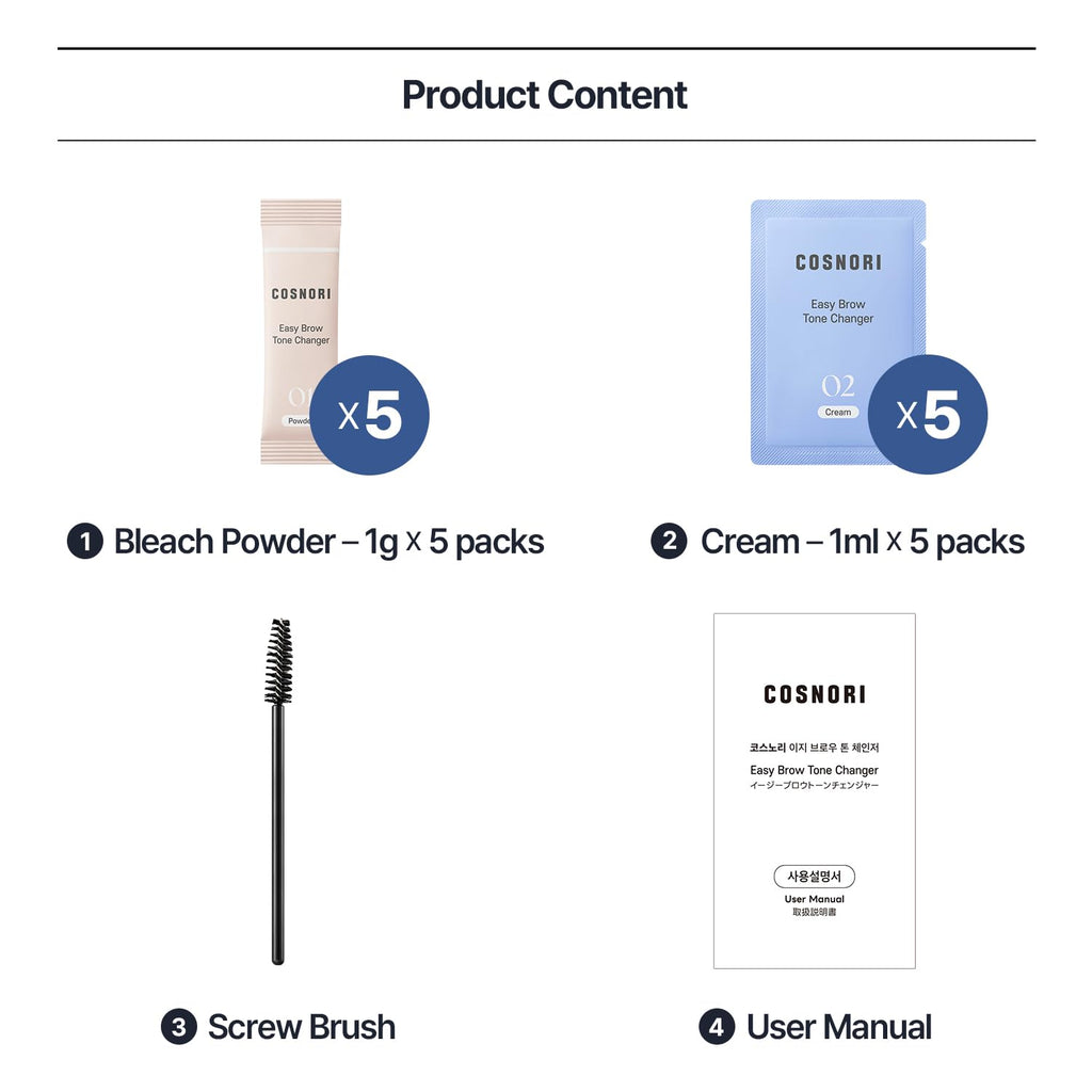 COSNORI Easy Brow Tone Changer – Gentle At-Home Brow Lightening in 2–3 Minutes