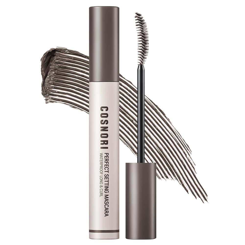 COSNORI Perfect Setting Waterproof Mascara Long&Curl 04 Deep Ash – Smudge-Proof, Long-Lasting Lash Definition (Korea)