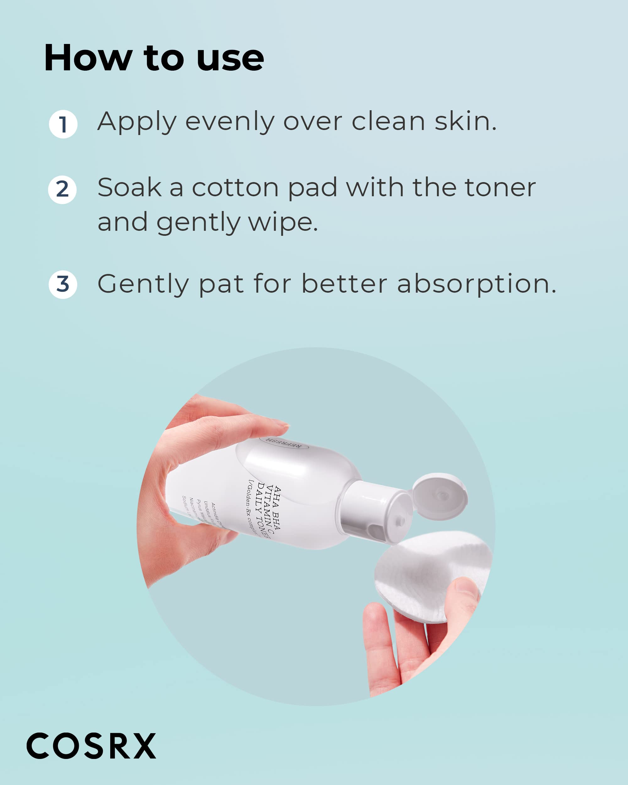 COSRX ABC Daily Toner - AHA BHA Vitamin C Exfoliating Toner for Bright, Clear Skin (280ml)