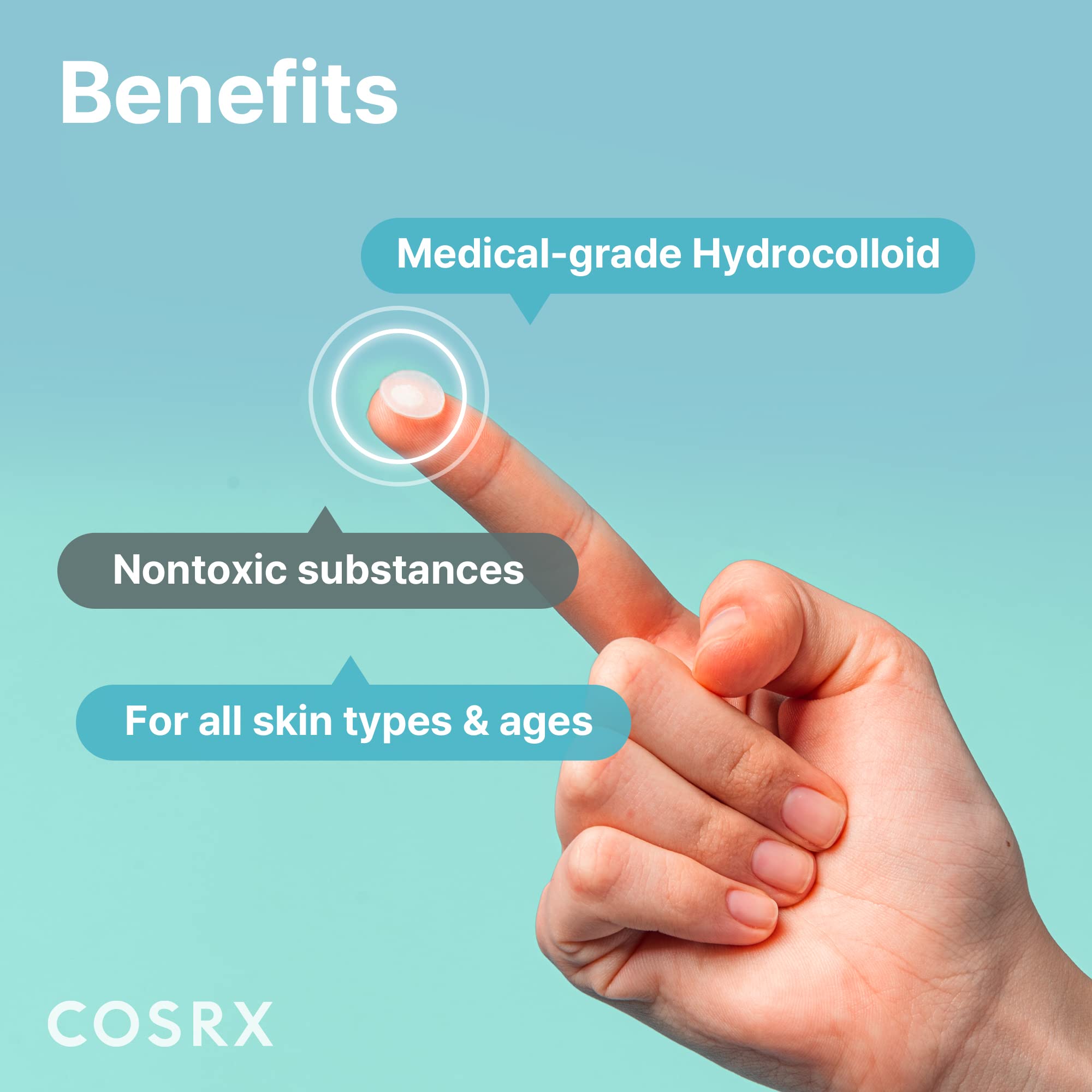 COSRX Acne Pimple Patch Original — Absorbing Hydrocolloid, 3 Sizes, 24 Patches, Animal Testing-FREE