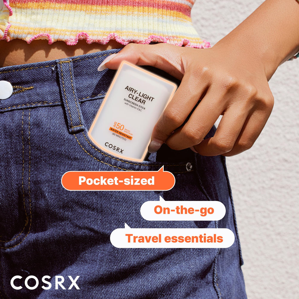 COSRX Airy-Light Clear Sunscreen Stick SPF 50 | Matte Finish, Vitamin E & C, 0.67 oz (19 g)