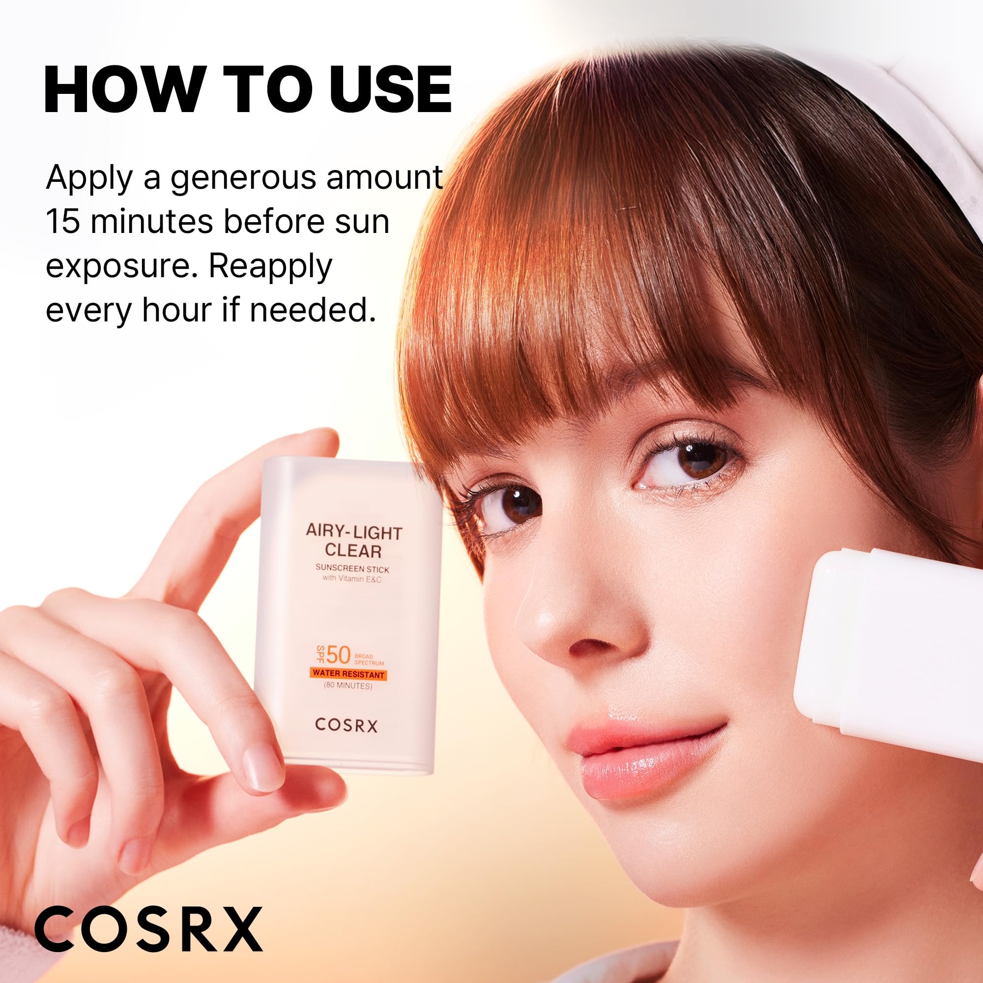 COSRX Airy-Light Clear Sunscreen Stick SPF 50 | Matte Finish, Vitamin E & C, 0.67 oz (19 g)
