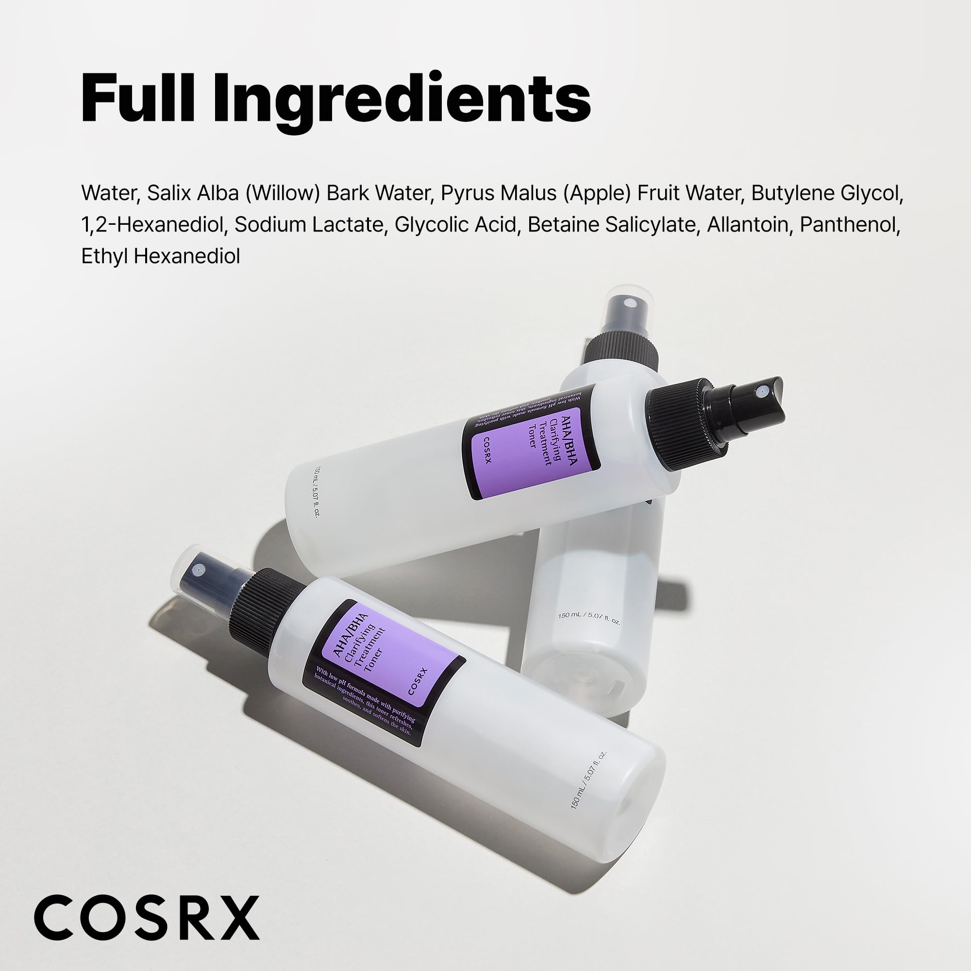 COSRX AHA/BHA Treatment Toner – Gentle Exfoliating Mist for Pores & Texture (5.07 fl oz / 150 ml)