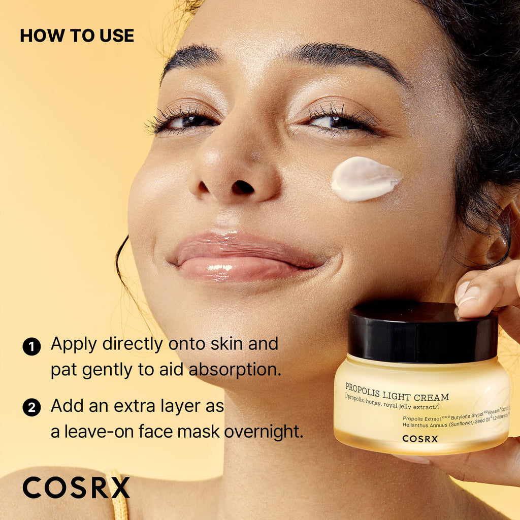 COSRX Full Fit Propolis Light Cream – 64.5% Propolis, Hydrating Day & Night Moisturizer