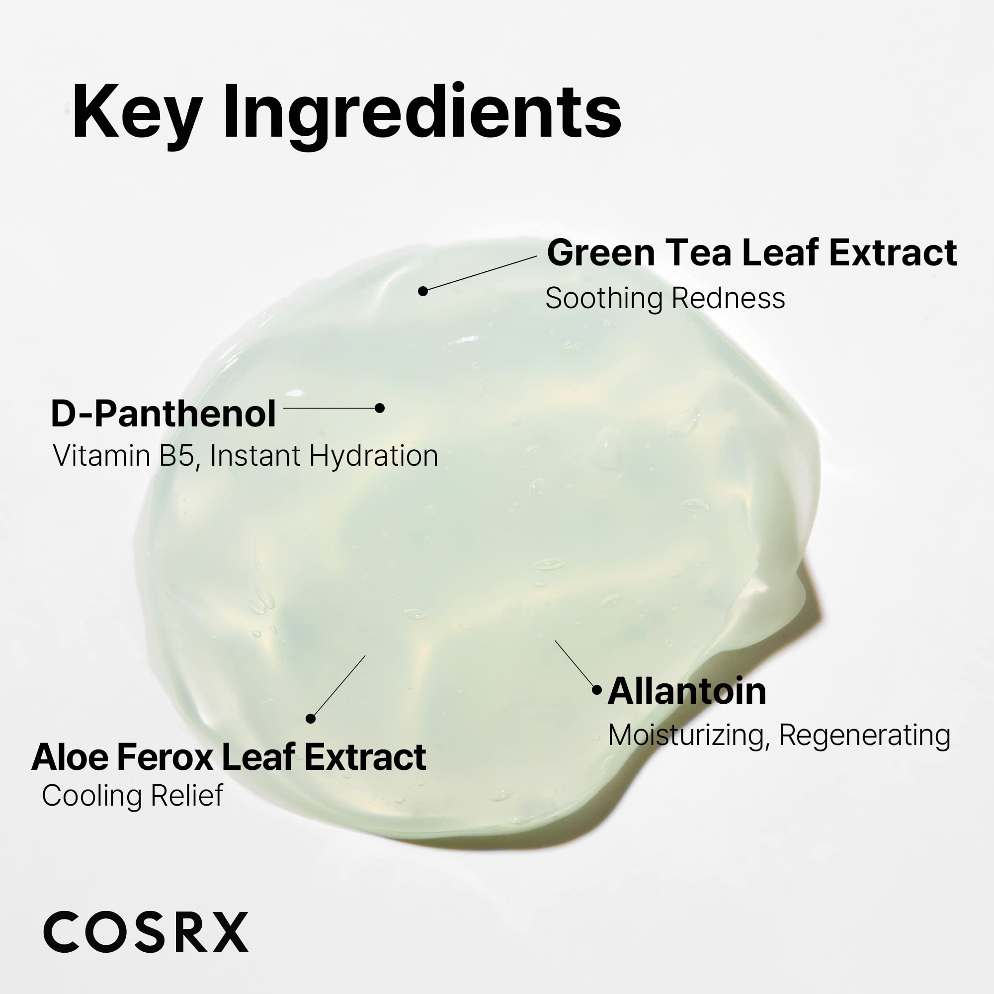 COSRX Hydrium Green Tea Aqua Gel Cream — Lightweight 50ml, Aloe & Camellia, Paraben Free