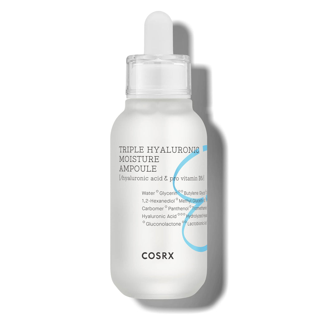 COSRX Hydrium Triple Hyaluronic Moisture Ampoule 40ml | Hyaluronic Acid Serum | Korean Skin Care, Animal Testing Free, Paraben Free
