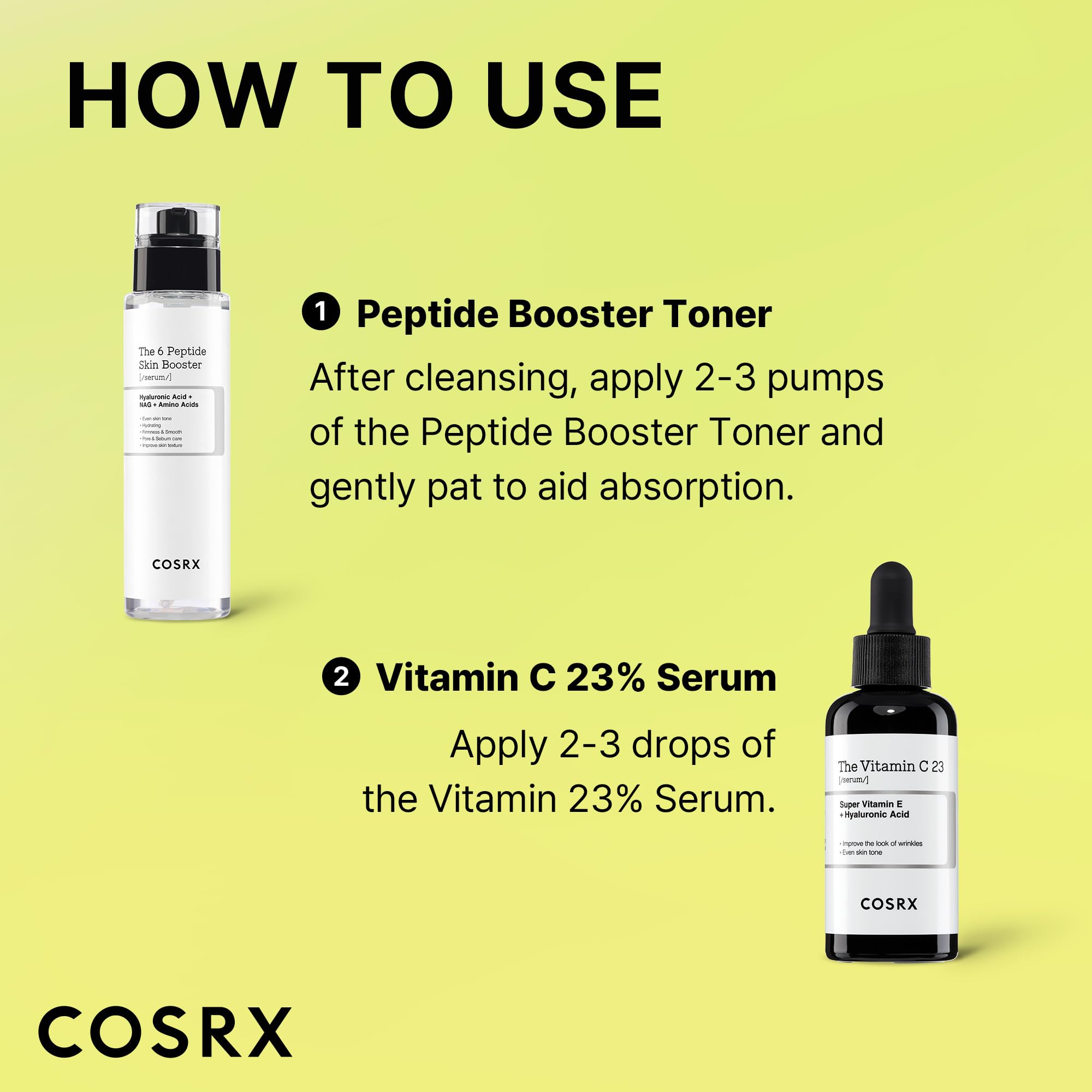 COSRX Vitamin C 23% Peptide Booster Set – Vitamin C Serum + Peptide Toner | Amazon Exclusive