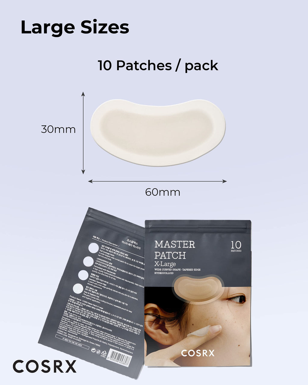 COSRX Master Patch Intensive – Oval Hydrocolloid Patch with Tea Tree Oil & Salicylic Acid (10 Patches)