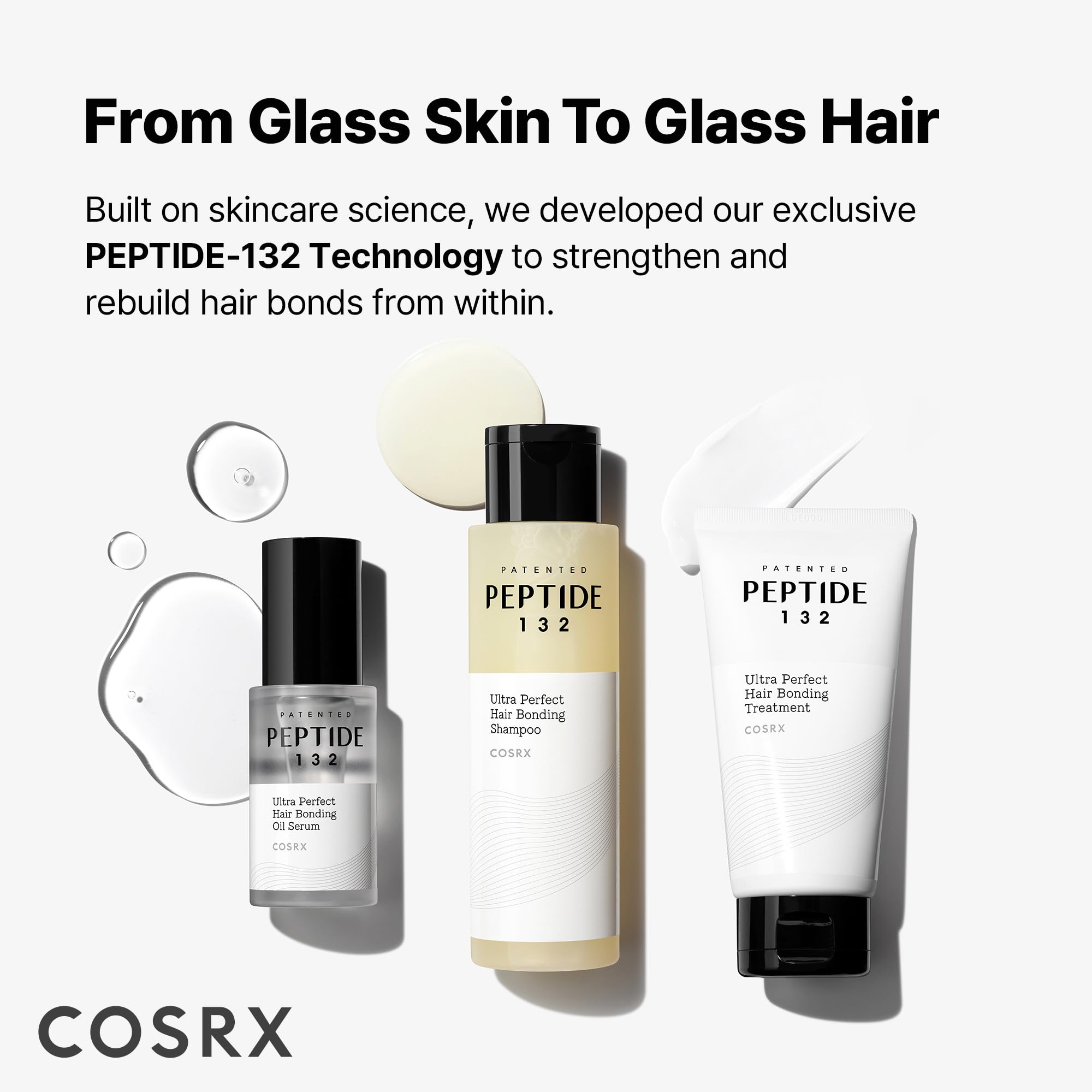 COSRX PEPTIDE-132 Hair Bonding Set – Shampoo, Treatment & Oil Serum