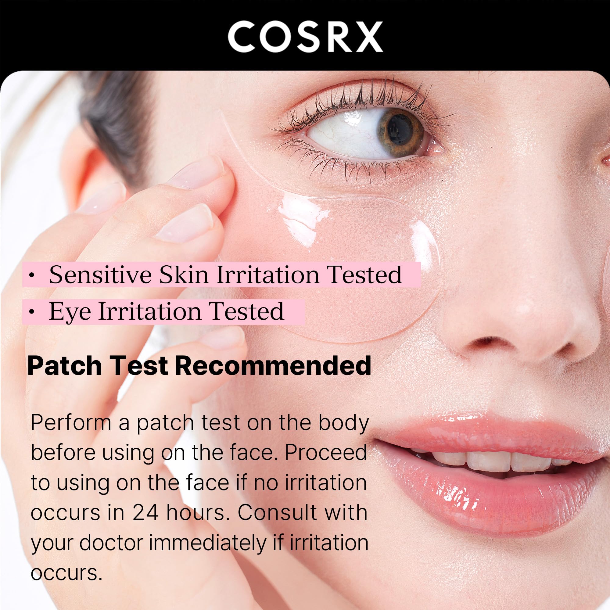 COSRX Pink Edition Eye Patches – Limited 60-Count Collagen Hydrogel Under-Eye Masks