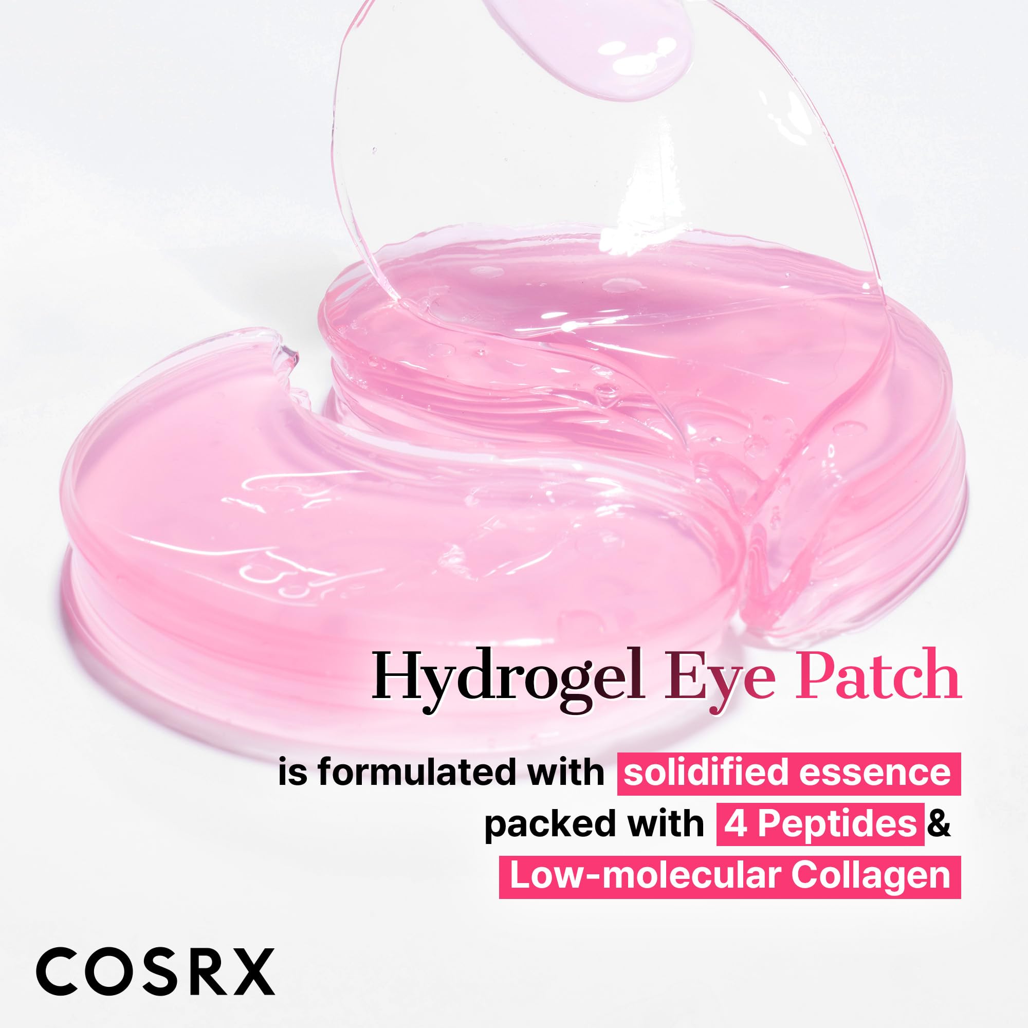 COSRX Pink Edition Eye Patches – Limited 60-Count Collagen Hydrogel Under-Eye Masks