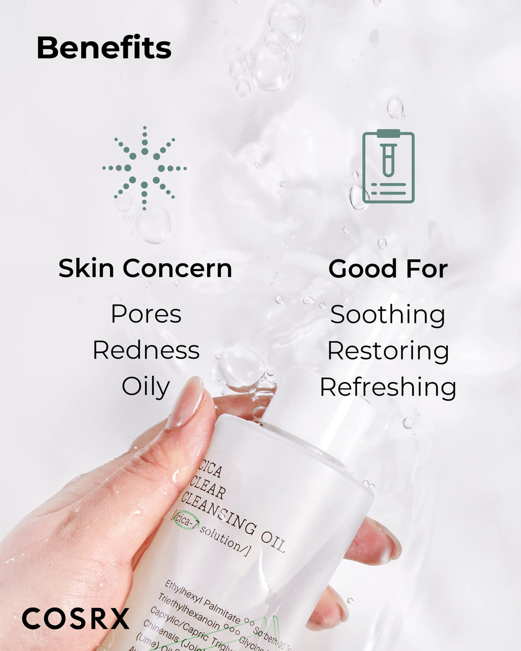 COSRX Pure Fit Cica Cleansing Oil – Gentle, Hydrating Cleanser for Sensitive Skin | CICA-7 Complex, Jojoba Seed Oil