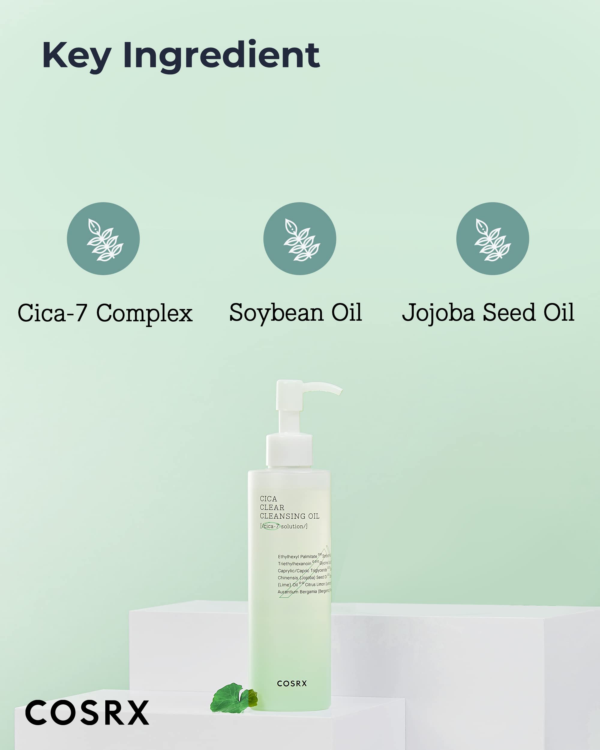 COSRX Pure Fit Cica Cleansing Oil – Gentle, Hydrating Cleanser for Sensitive Skin | CICA-7 Complex, Jojoba Seed Oil