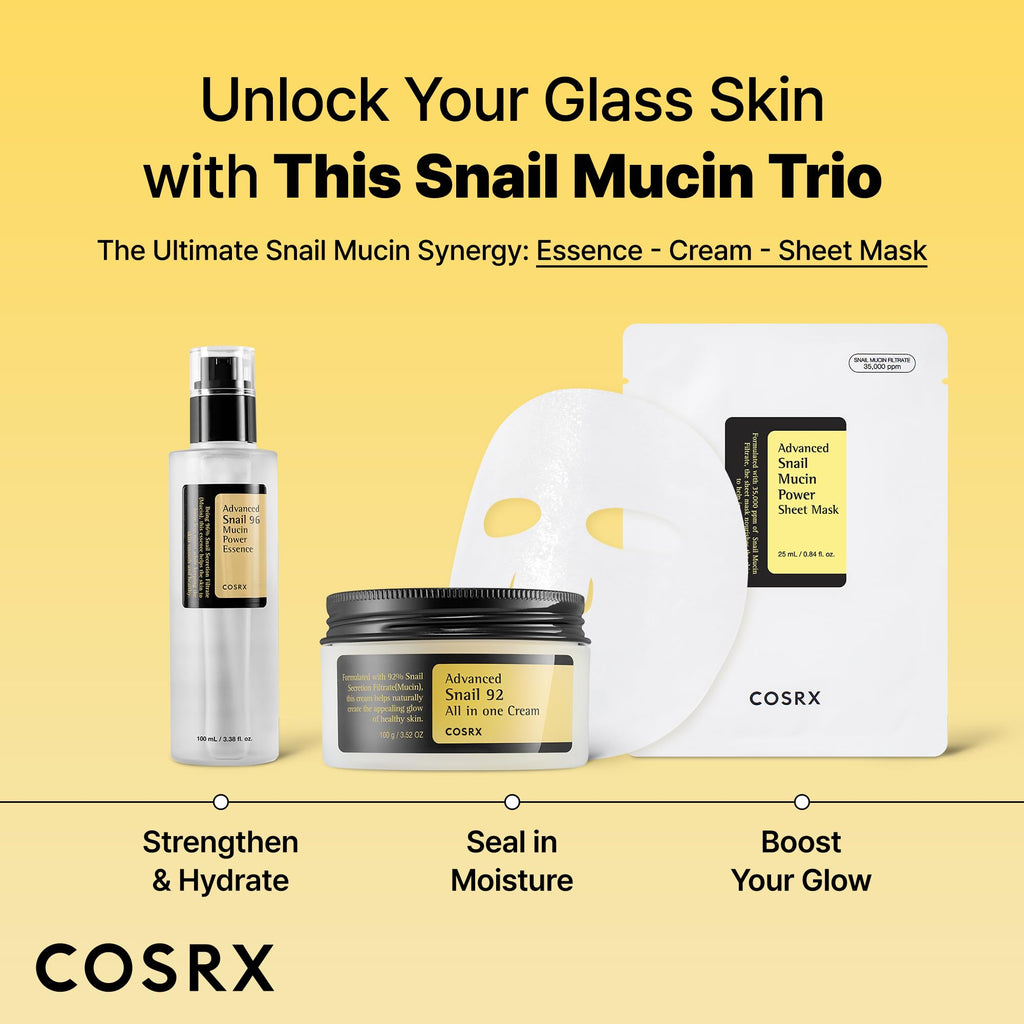 COSRX Snail Mucin Sheet Mask – Hydration for Dry & Sensitive Skin | Not Tested on Animals