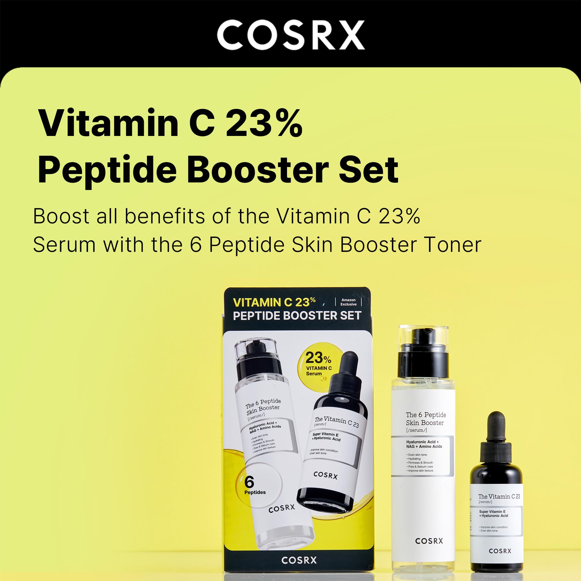 COSRX Vitamin C 23% Peptide Booster Set – Vitamin C Serum + Peptide Toner | Amazon Exclusive