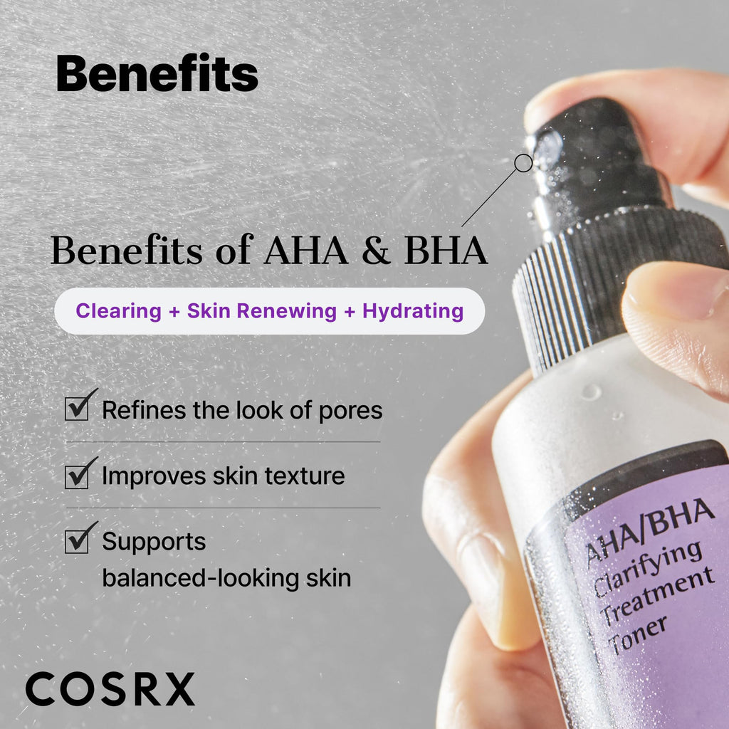 COSRX AHA/BHA Treatment Toner – Gentle Exfoliating Mist for Pores & Texture (5.07 fl oz / 150 ml)