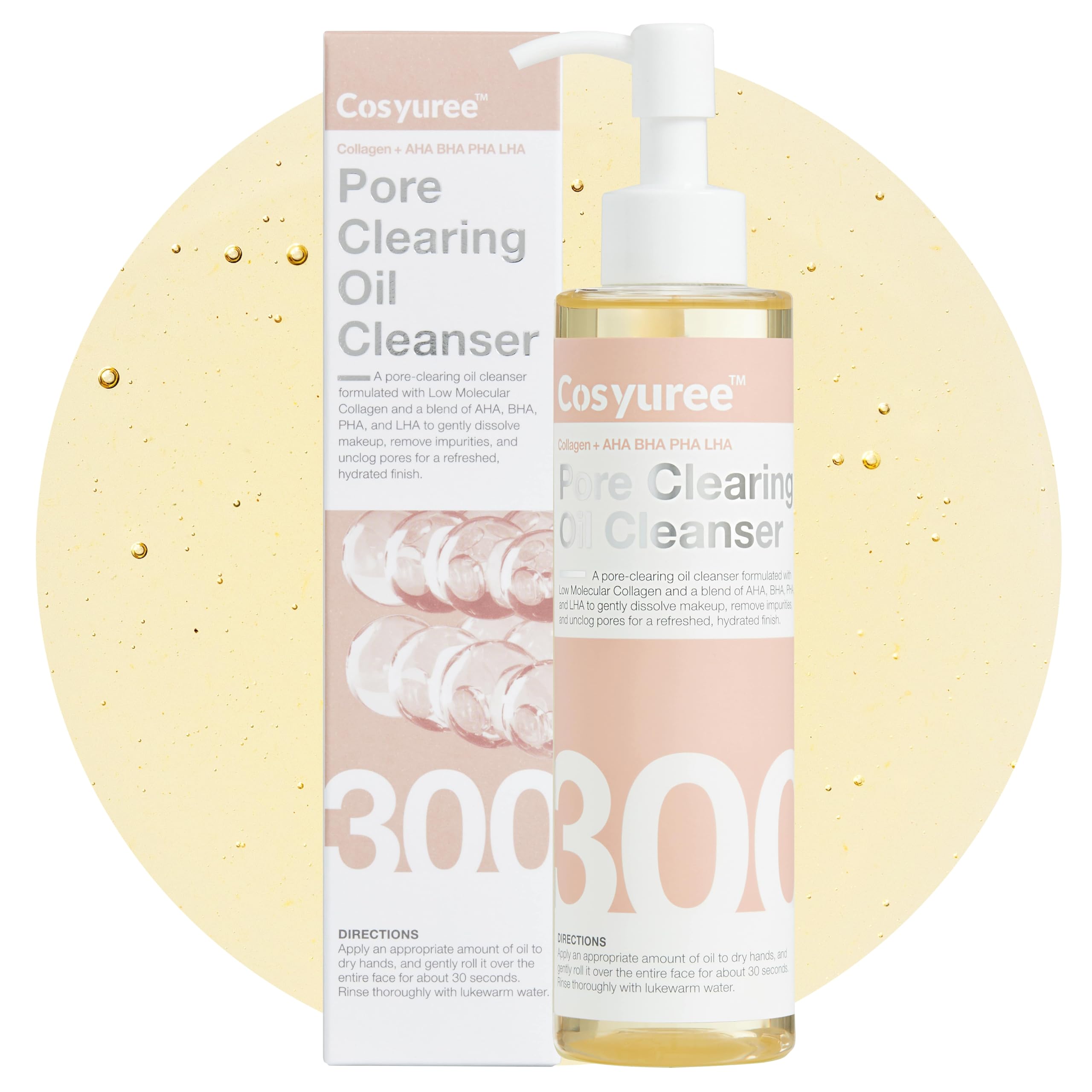 Cosyuree Collagen Pore Cleaning Oil Cleanser – AHA, BHA, PHA, LHA Deep Cleansing