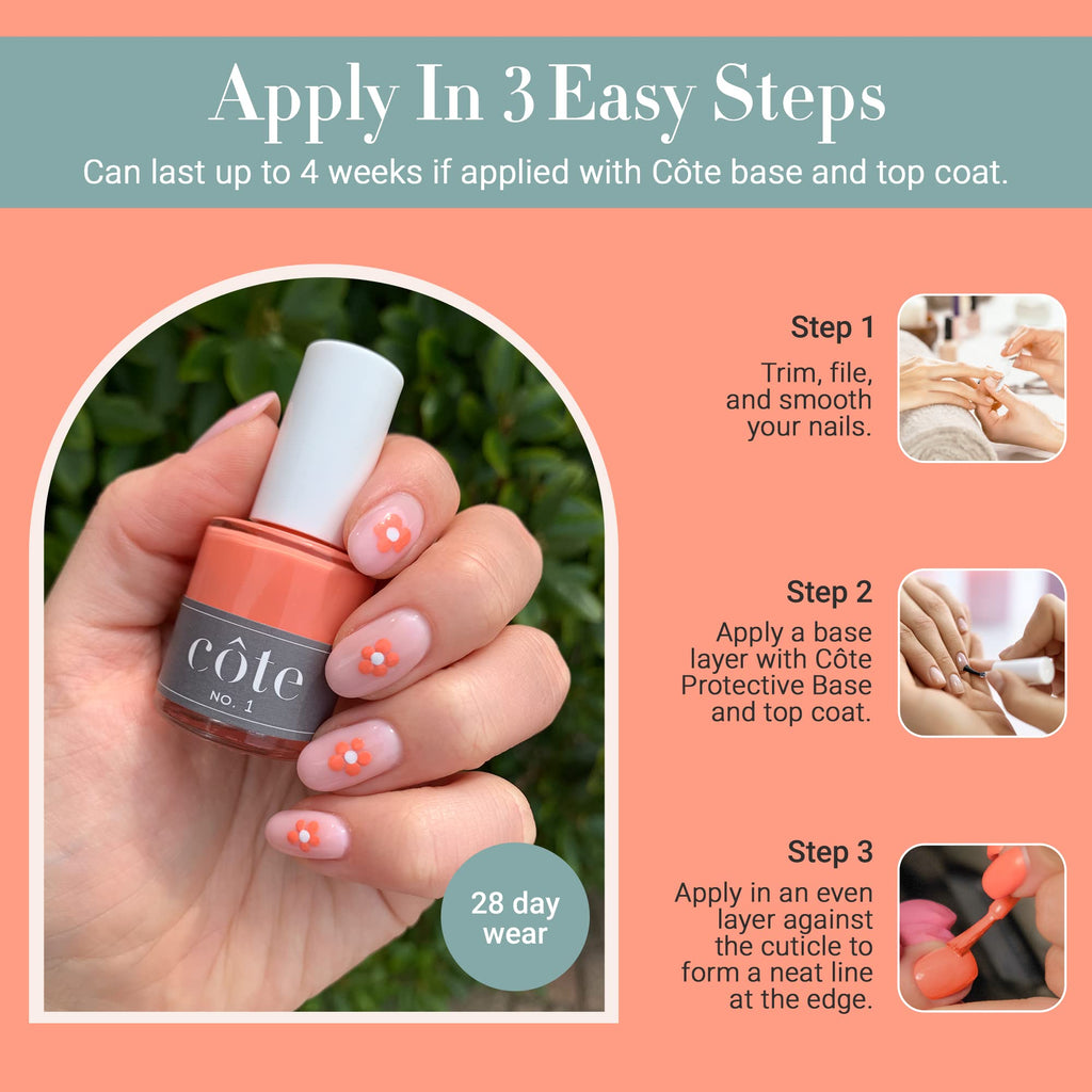 Côte Nail Polish No.122 Caramel Clay Brown – Quick Dry, Vegan, Cruelty-Free, Chip-Resistant (0.4 oz)