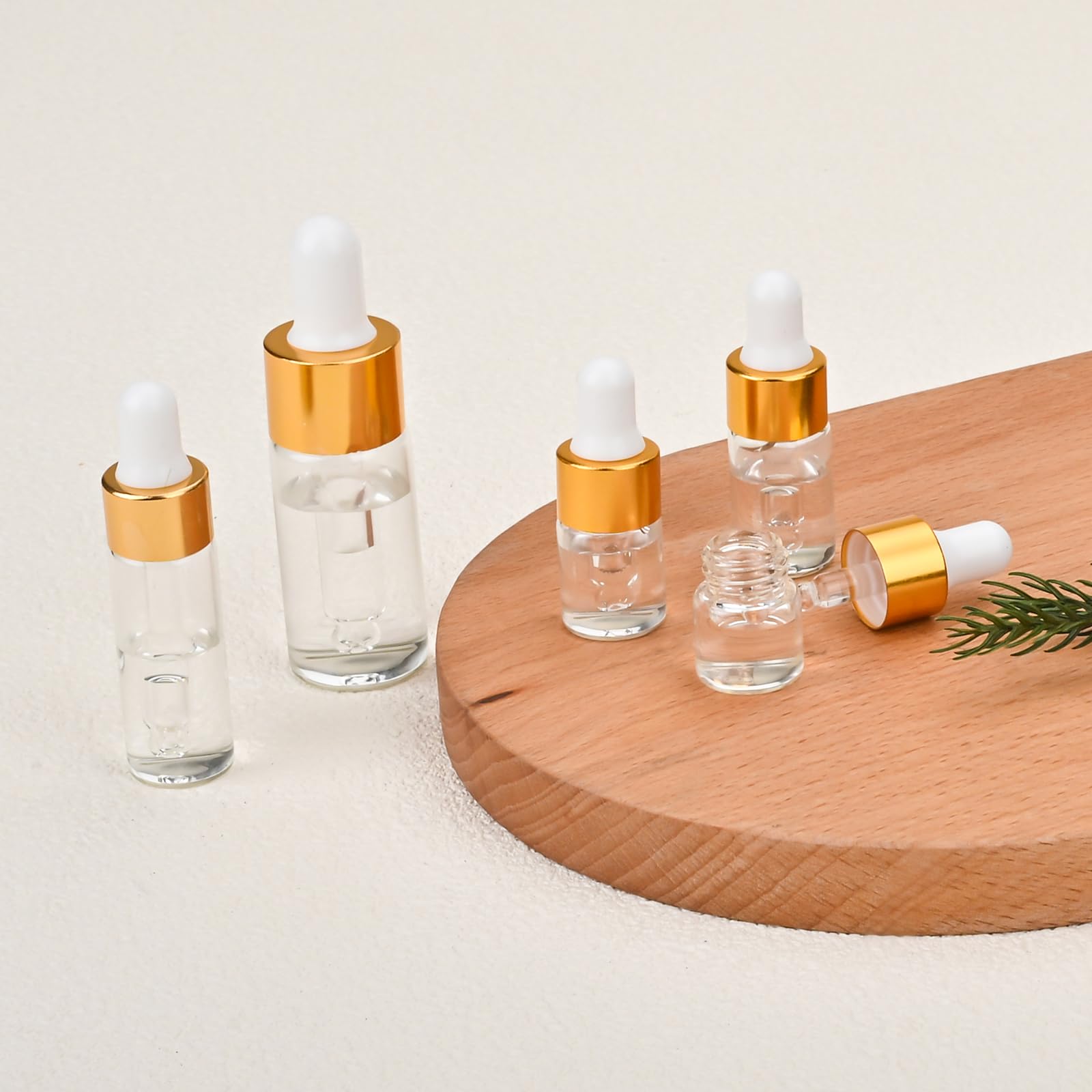 COTOM 100 Pack Mini Dropper Bottles 1ml – Leak-Proof Travel Vials for Oils, Perfume & DIY Blends