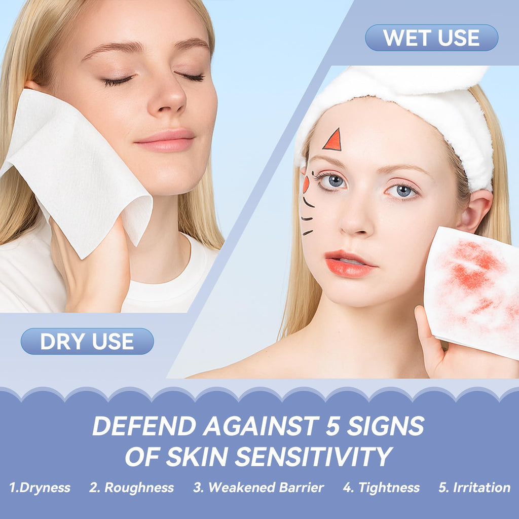 Cotpuredy Face Towels – Disposable Biodegradable Cleansing Towelettes (480 ct, 6 packs)
