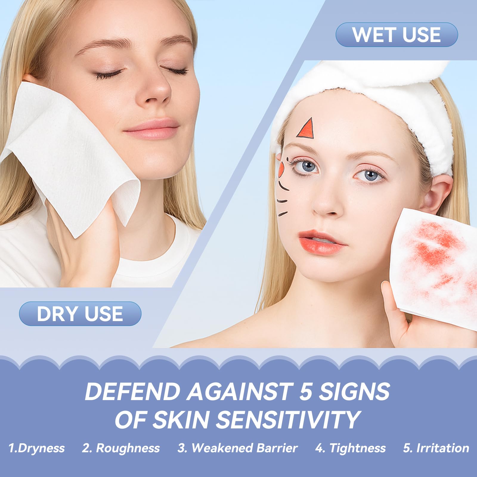 Cotpuredy Face Towels – Disposable Biodegradable Cleansing Towelettes (480 ct, 6 packs)