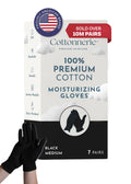 Cottonnerie Overnight Cotton Gloves for Dry Hands – 7 Pairs, Medium, Black